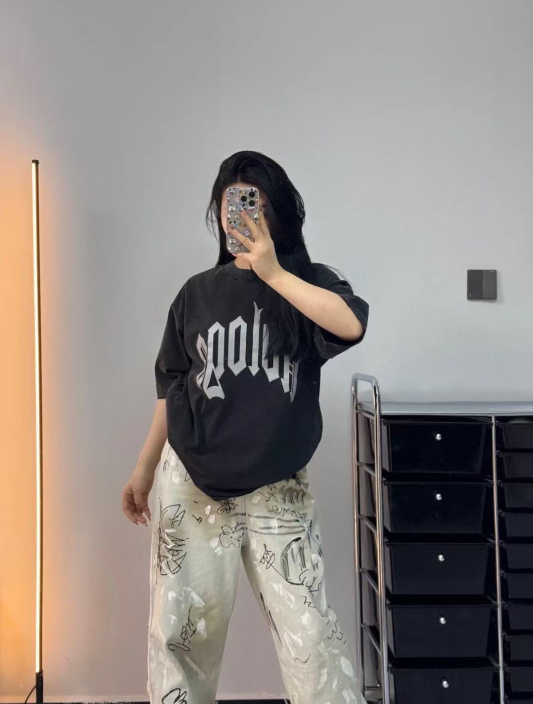 Balenciaga 24SS New no Logo Print Short Sleeve T-Shirt
