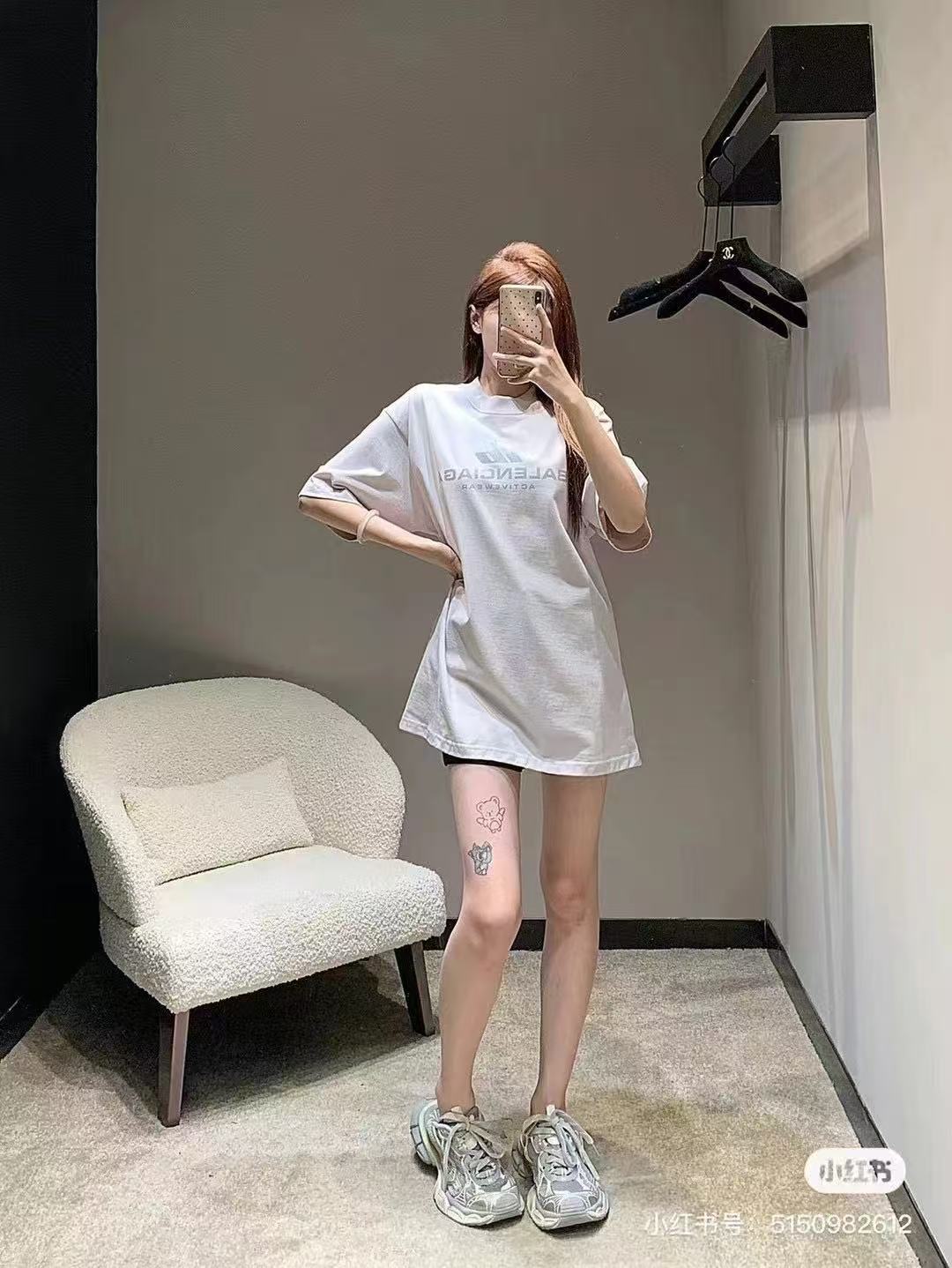 Balenciaga 24SS Reflective Logo Short Sleeve T-Shirt