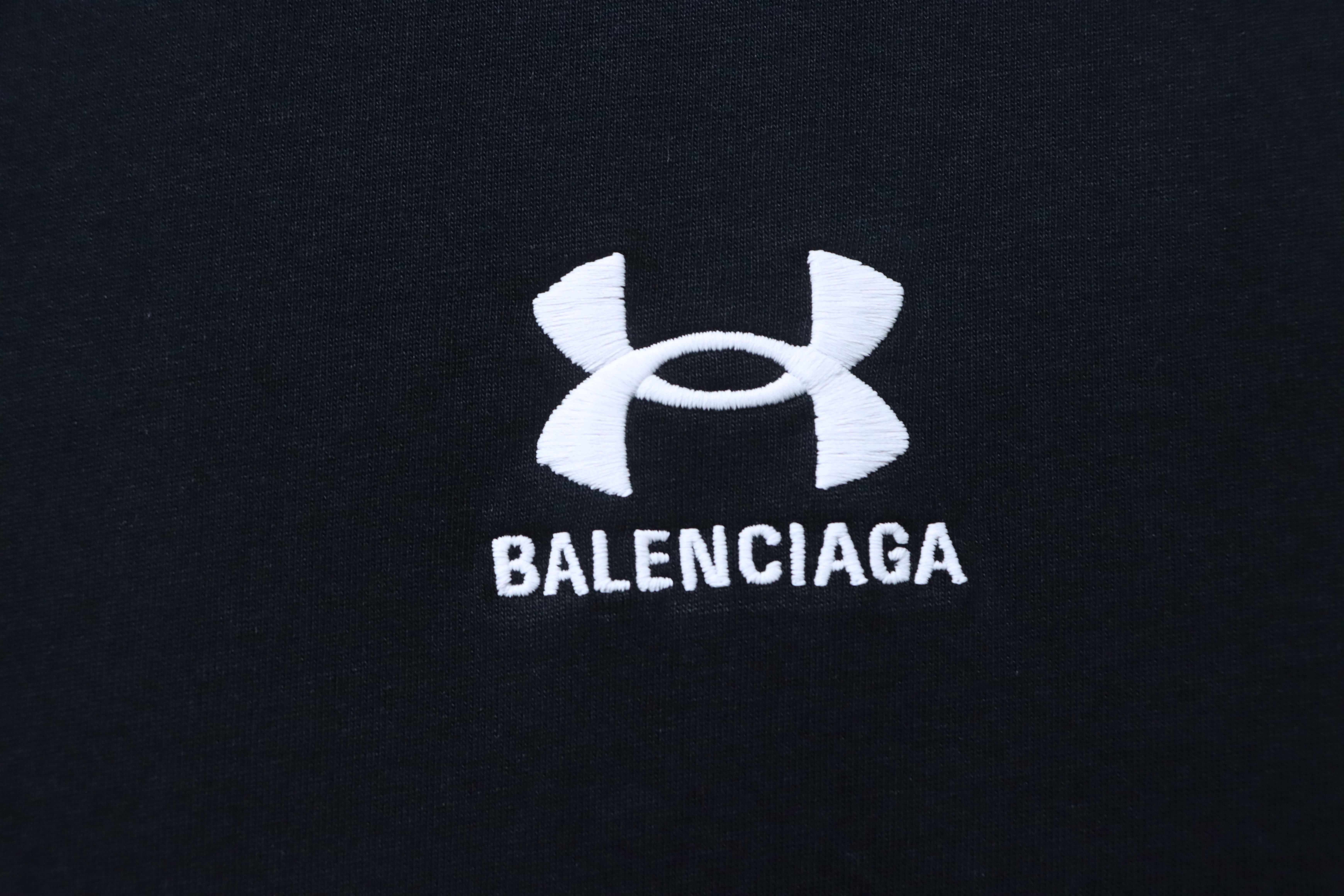 Balenciaga 24SS Under Armour Collaboration Embroidery Logo Short Sleeve T-Shirt Style 2
