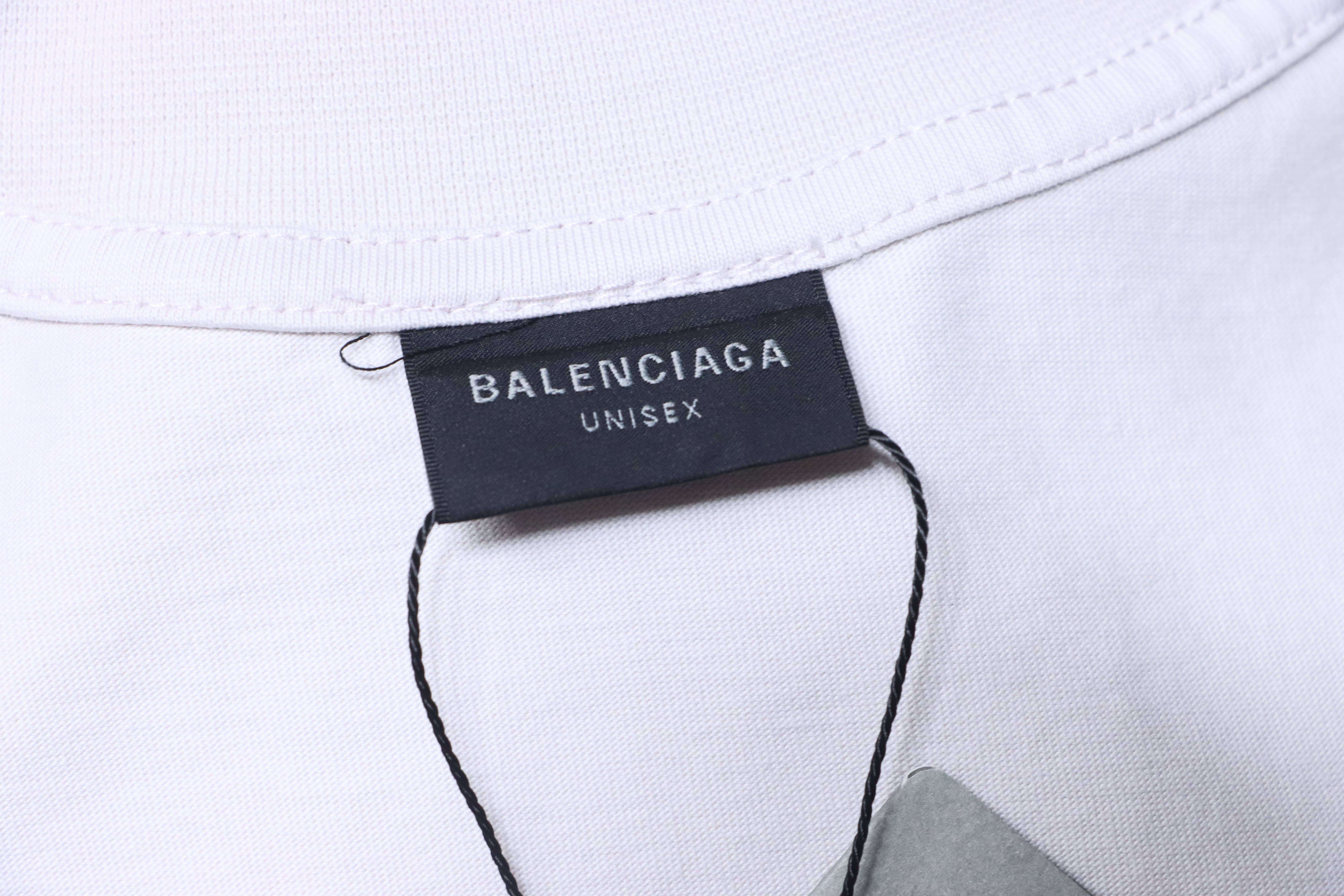 Balenciaga 25SS Black Tape Print Short Sleeve T-Shirt