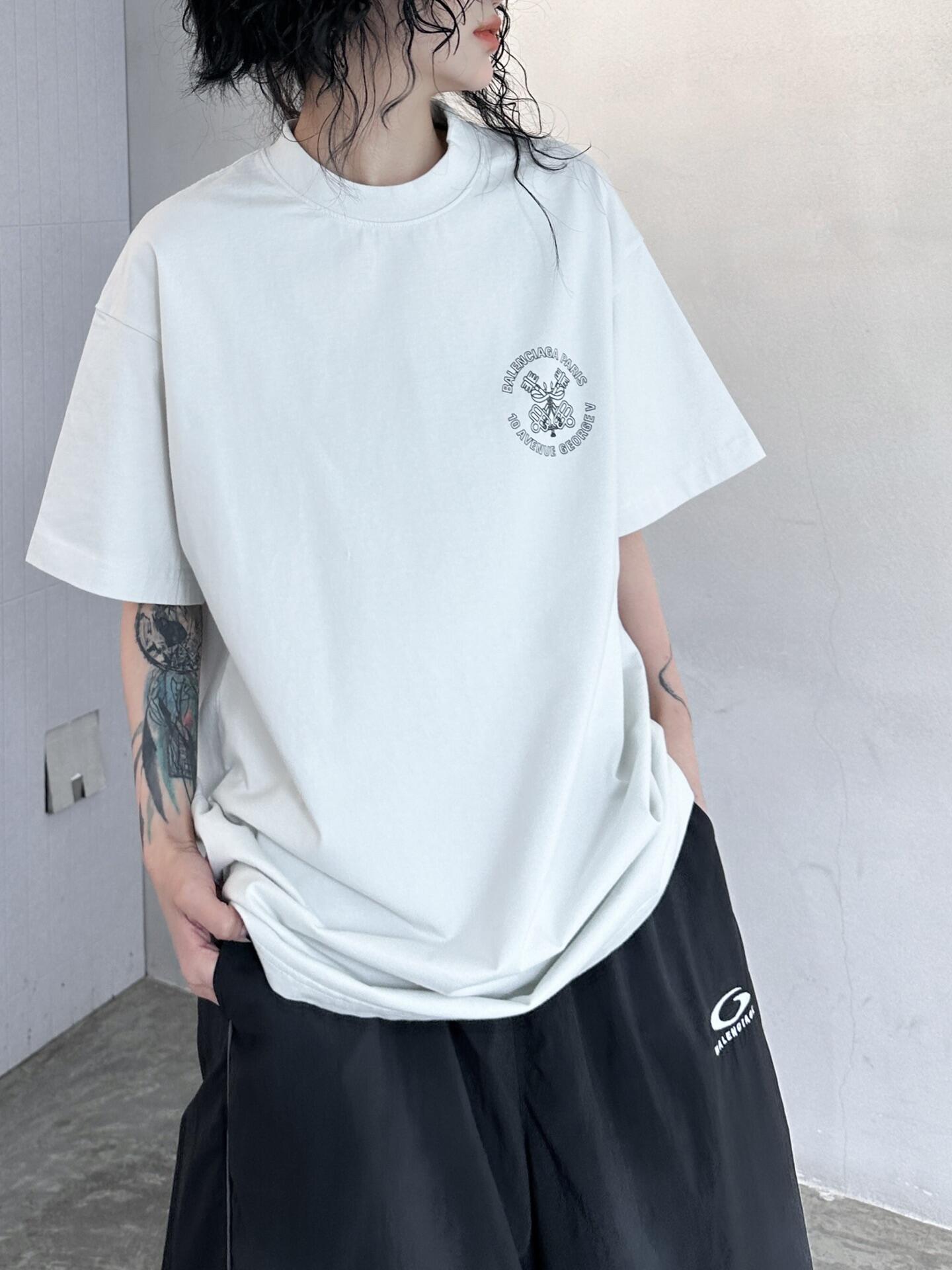 Balenciaga 25SS Chinese Knot Print Short Sleeve T-Shirt