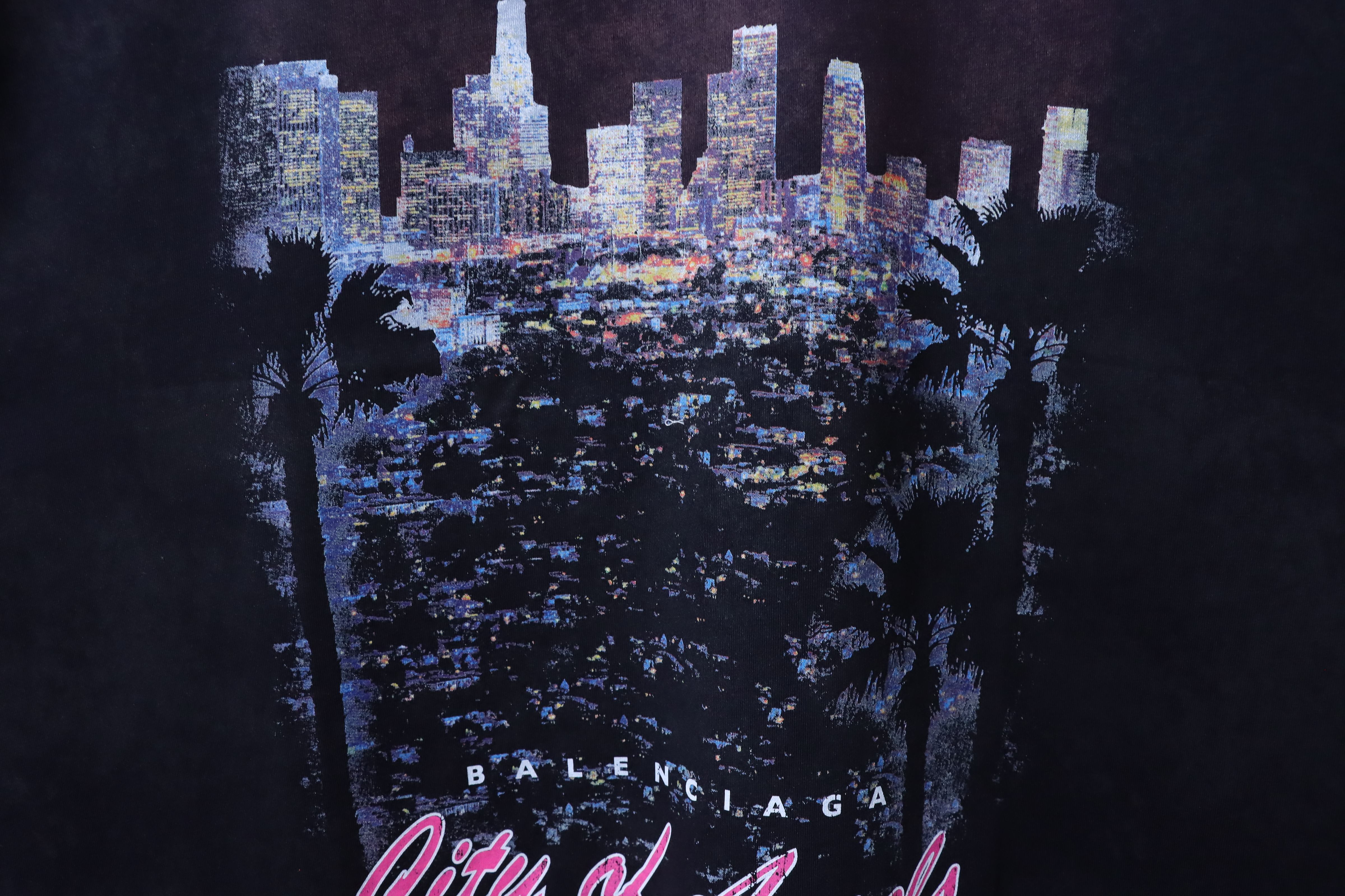 Balenciaga 25SS City Night Scene Limited Print Short Sleeve T-Shirt