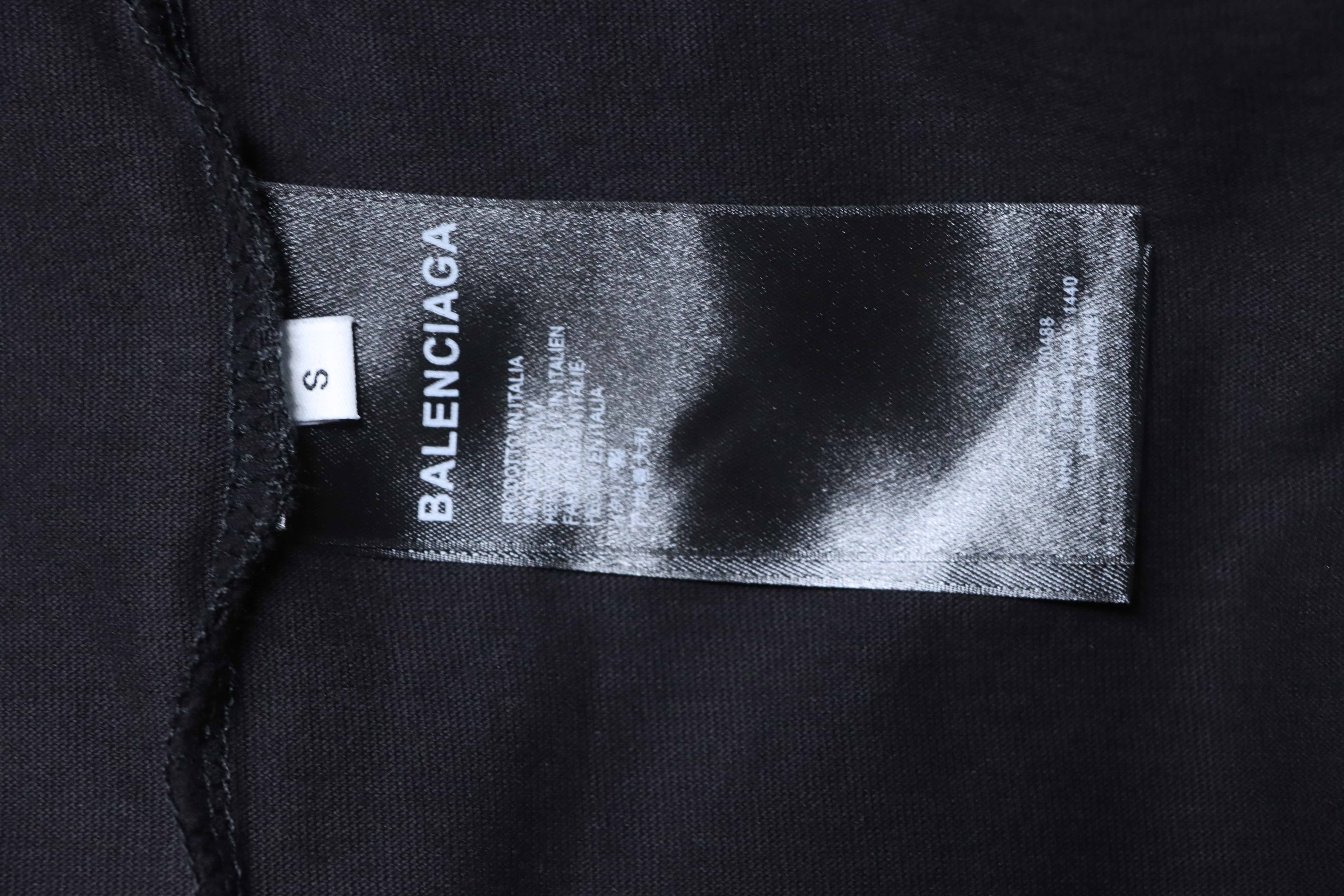 Balenciaga 25SS Double B Embroidery 3D Shadow Inkjet Logo Ripped Short Sleeve T-Shirt Style 2