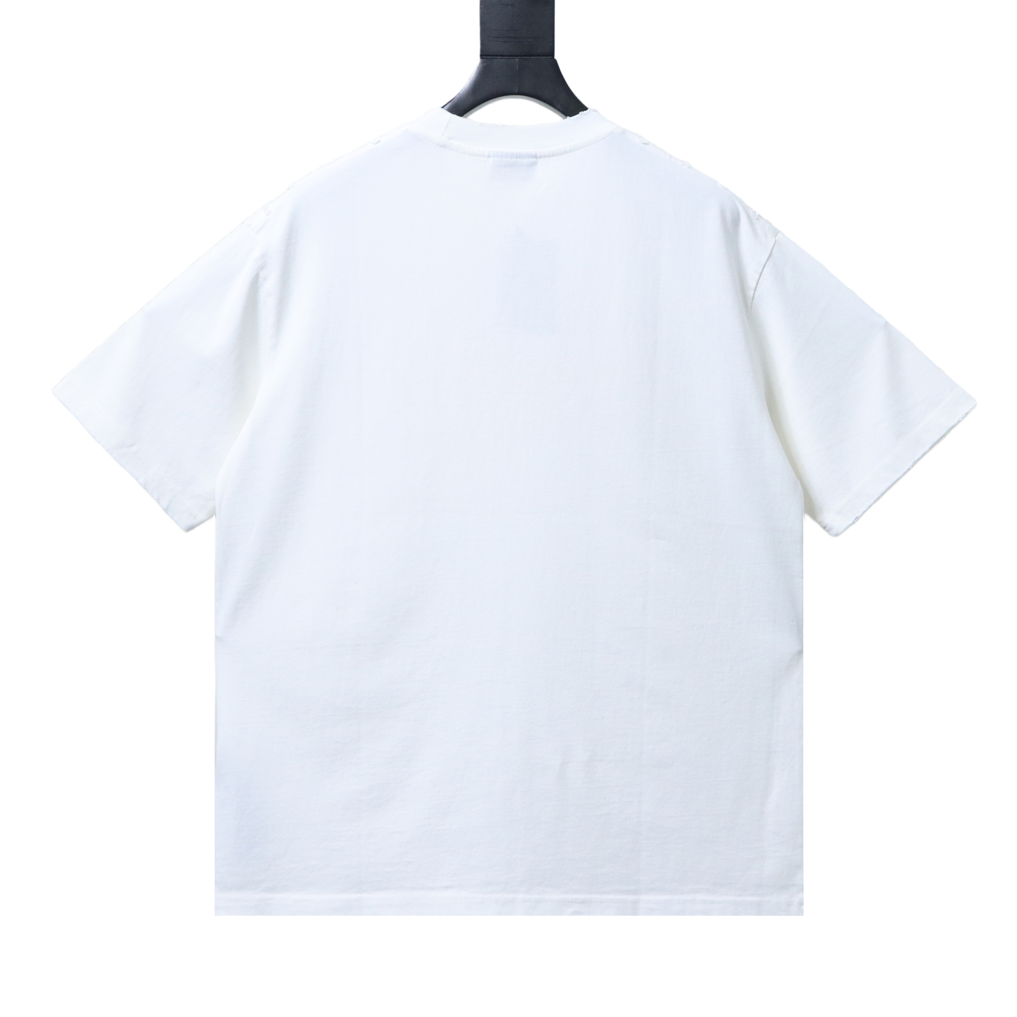 Balenciaga 25SS Letter Embroidery Inkjet Ripped Short Sleeve T-Shirt Style 1