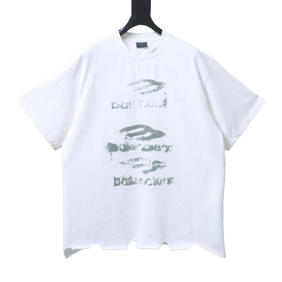 Balenciaga 25SS New Destroyed Graffiti Short Sleeve T-Shirt Style 1 02