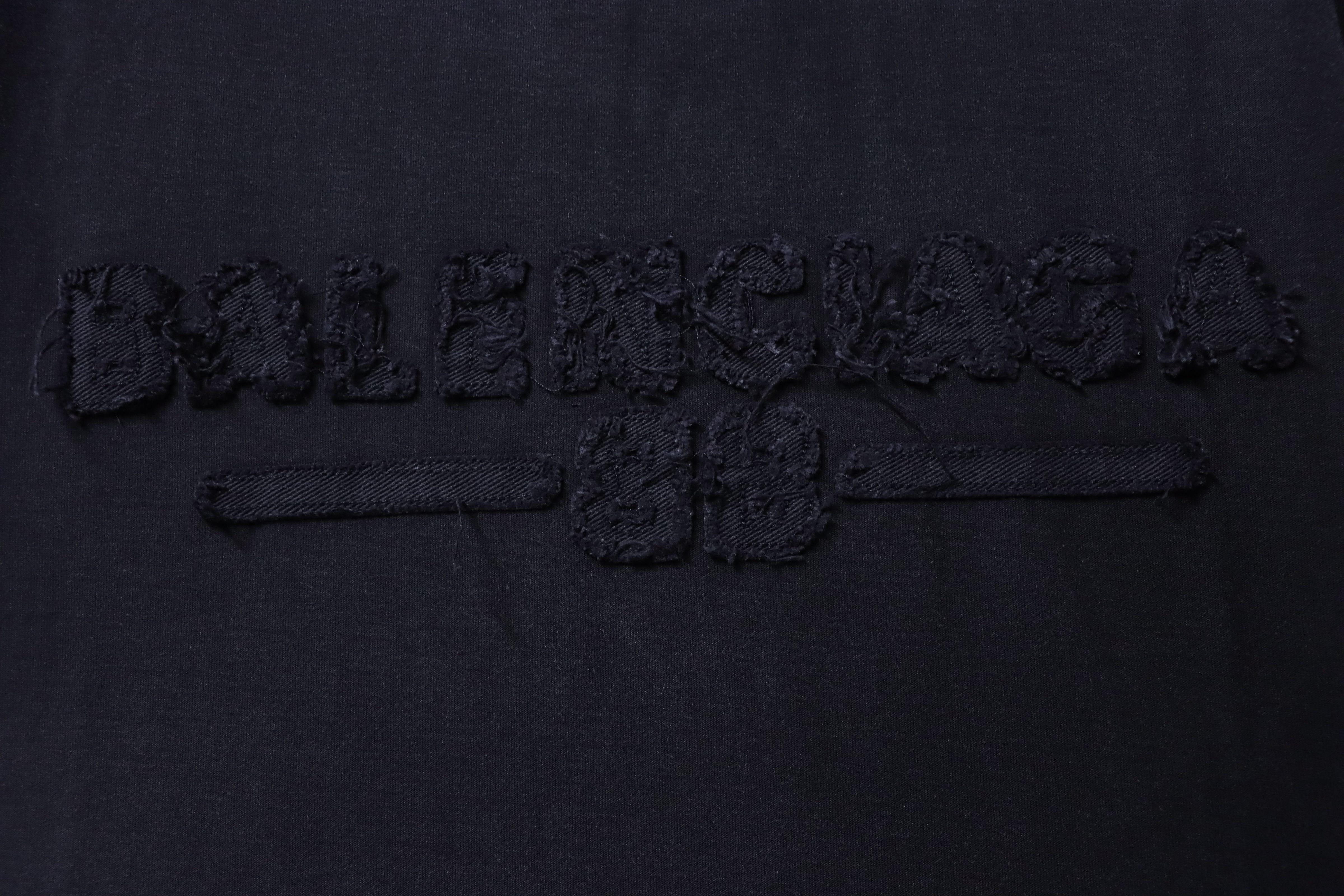 Balenciaga 25SS Patch Embroidery Washed Short Sleeve T-Shirt