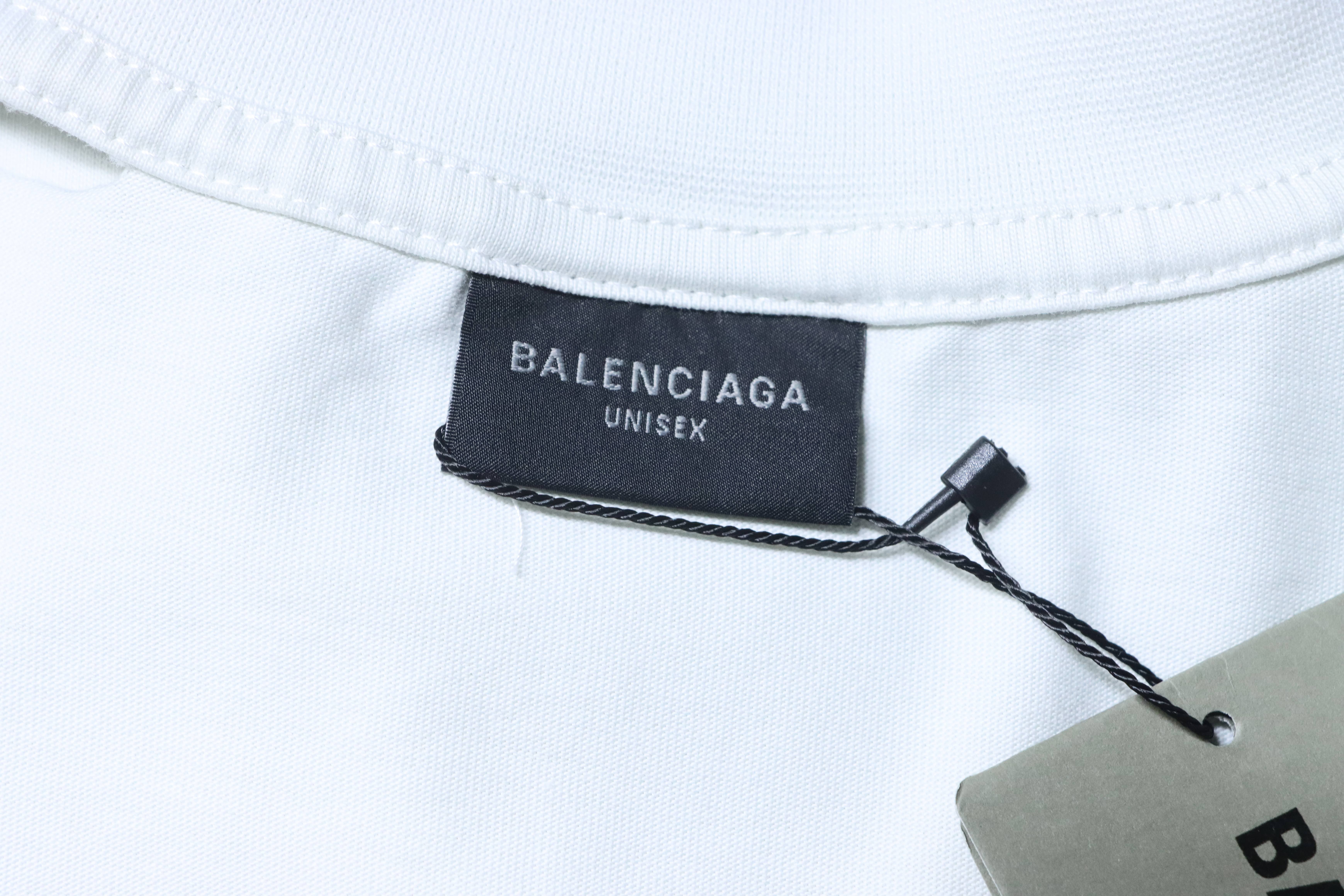 Balenciaga 25SS Red Masking Tape Letter Tape Short Sleeve T-Shirt Style 1