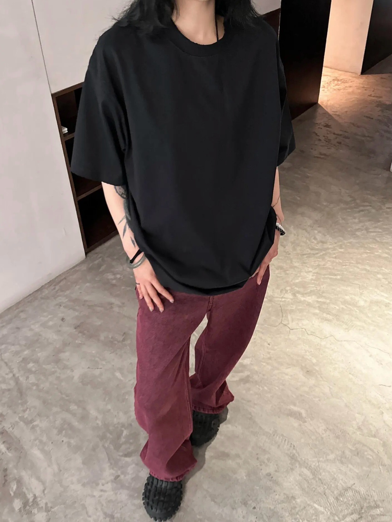 Balenciaga 25SS Red Masking Tape Letter Tape Short Sleeve T-Shirt Style 2