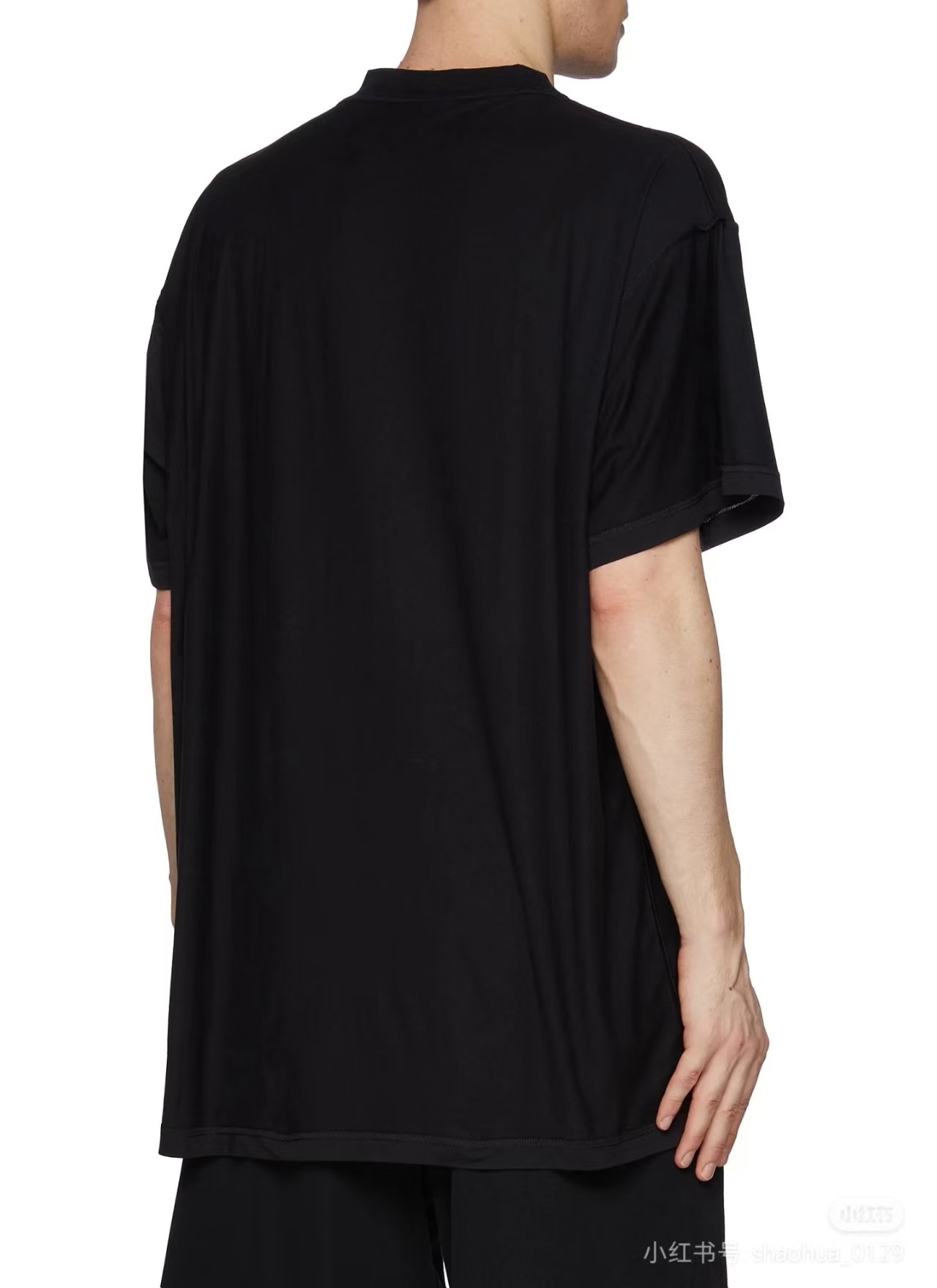 Balenciaga 25SS Reverse Letter Double B Print Washed Ripped Short Sleeve T-Shirt Style 1