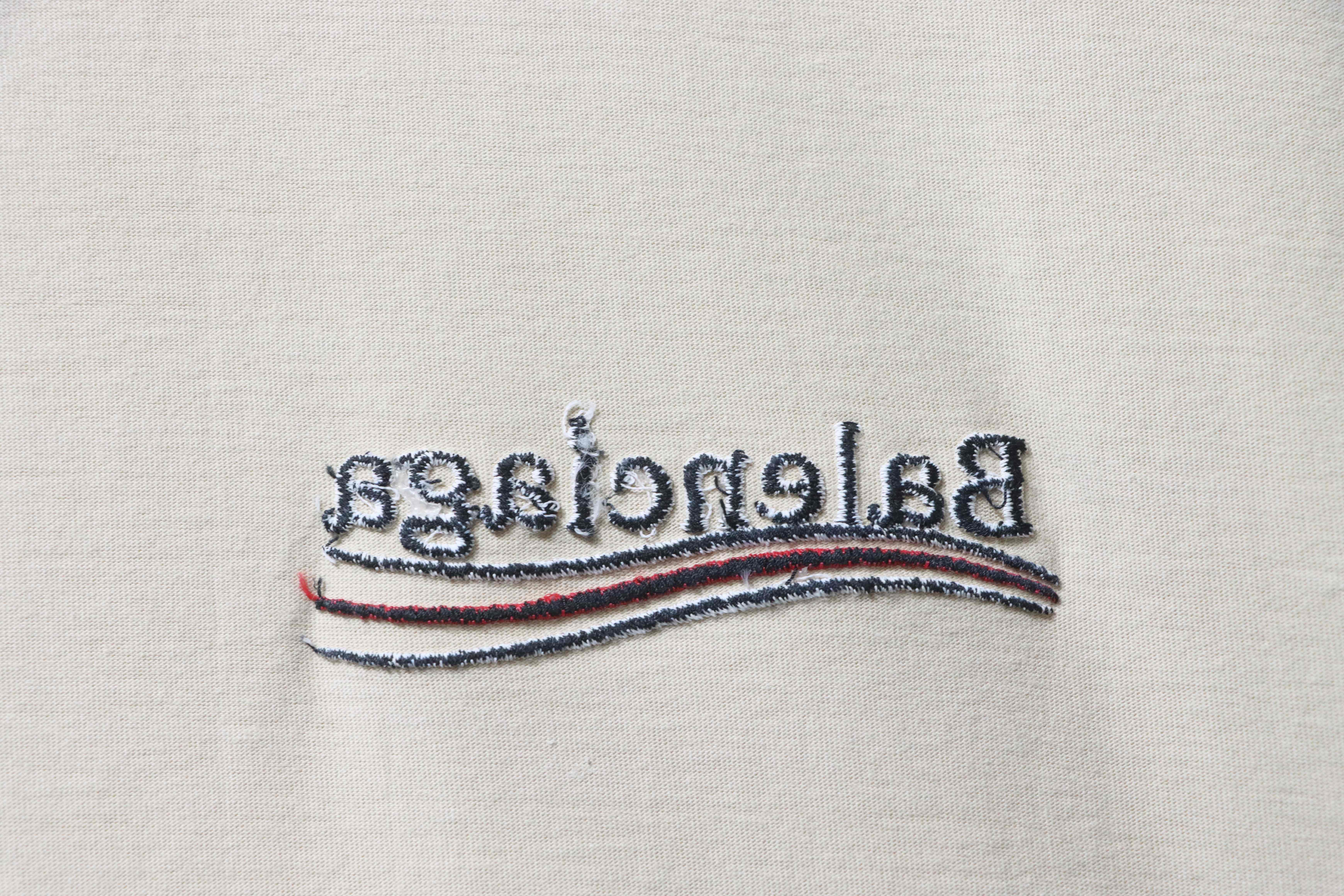 Balenciaga 25SS Reversible Coke Embroidery Short Sleeve T-Shirt