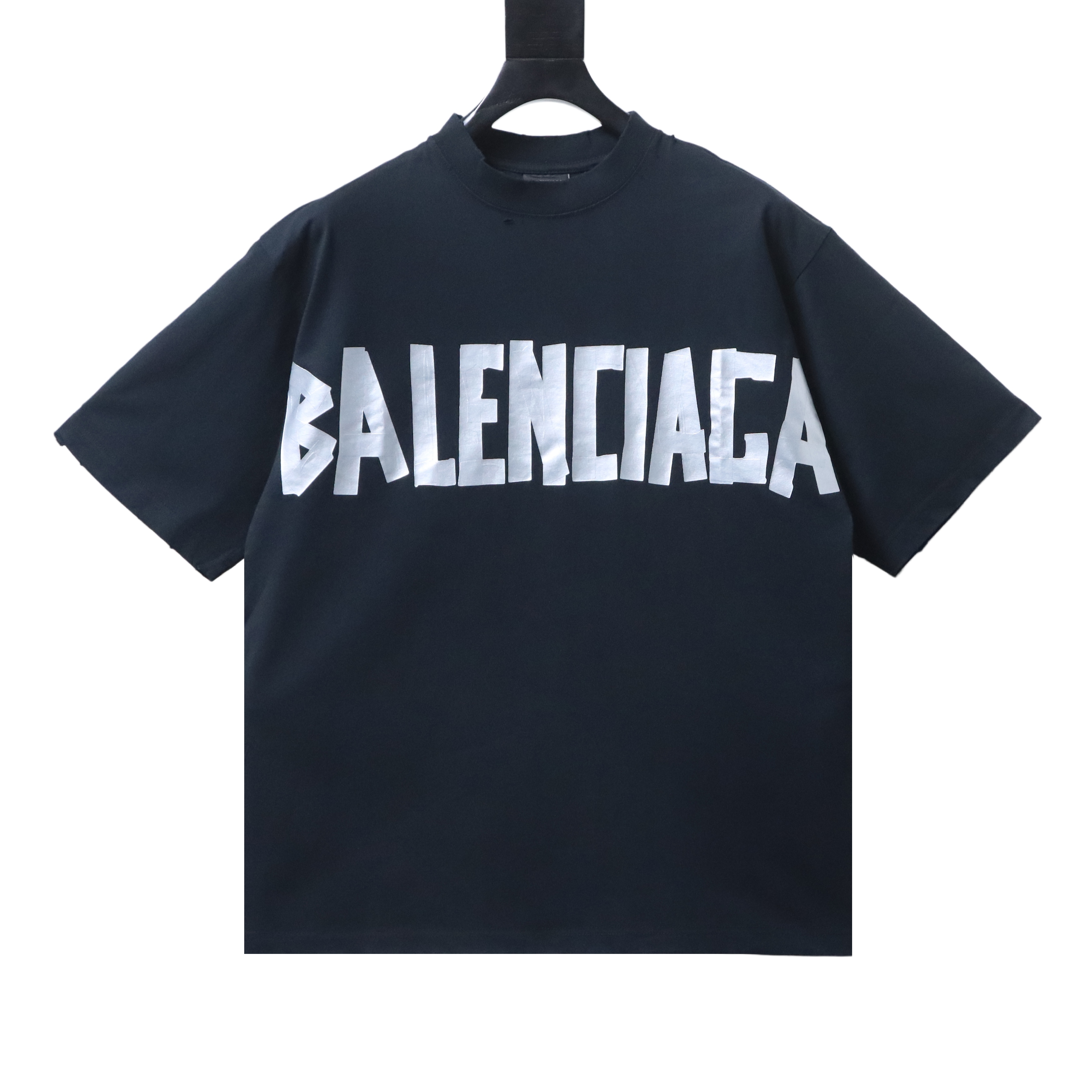 Balenciaga 25SS Silver Tape Short Sleeve T-Shirt