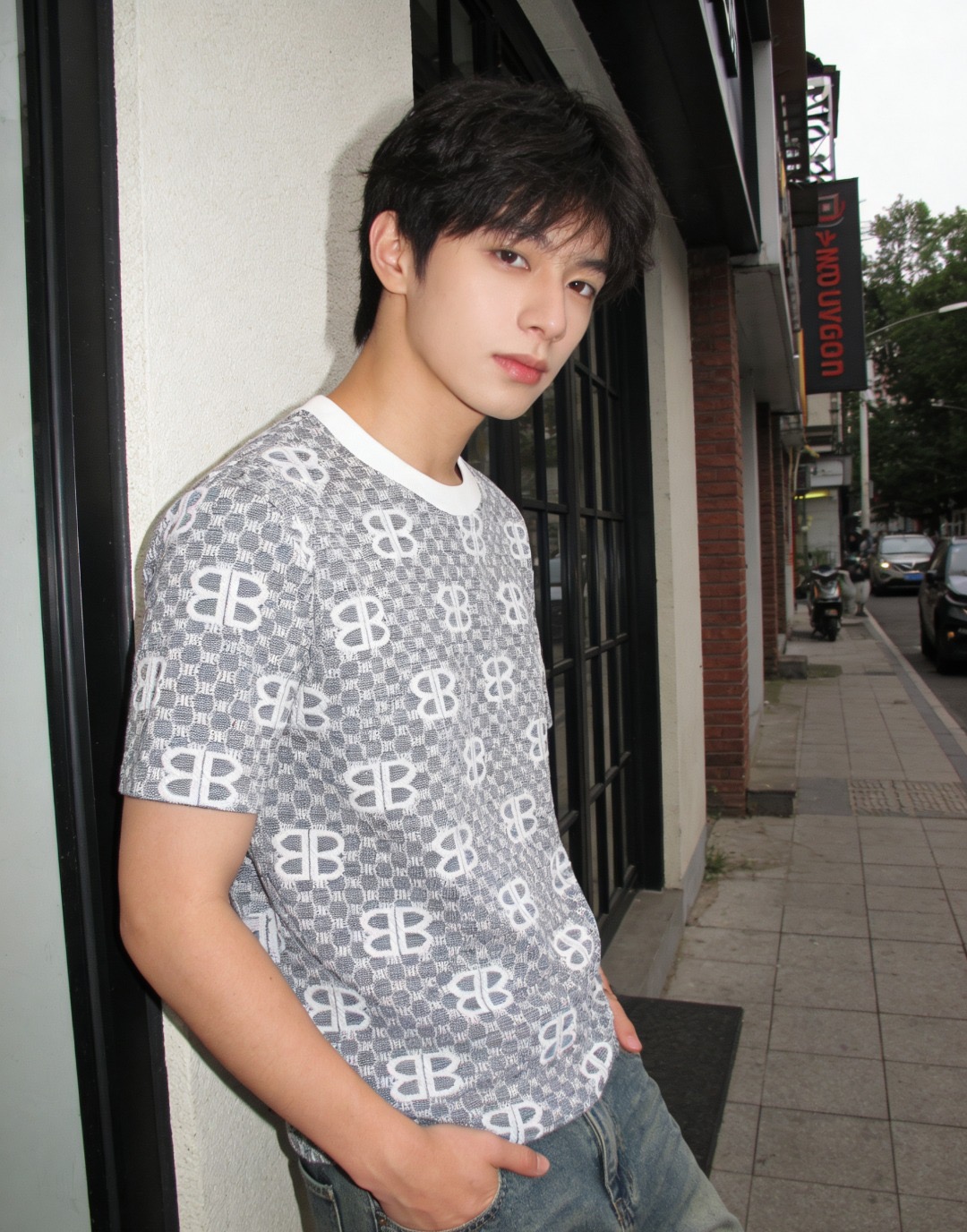 Balenciaga 26SS Allover BB Monogram Jacquard Short Sleeve T-Shirt Style 3