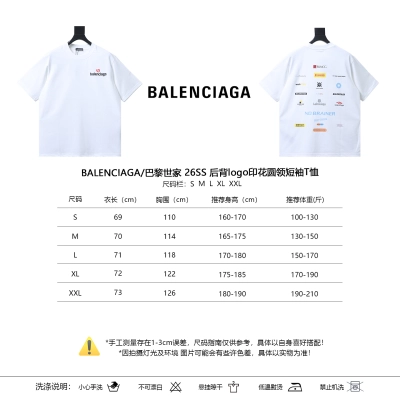 Balenciaga 26SS Back Logo Print Crewneck Short Sleeve T-Shirt Style 1 01