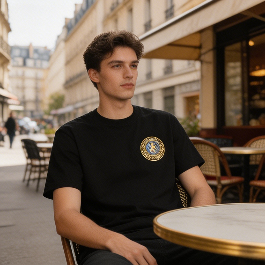 Balenciaga 26SS Badge Embroidery Short Sleeve T-Shirt Style 1