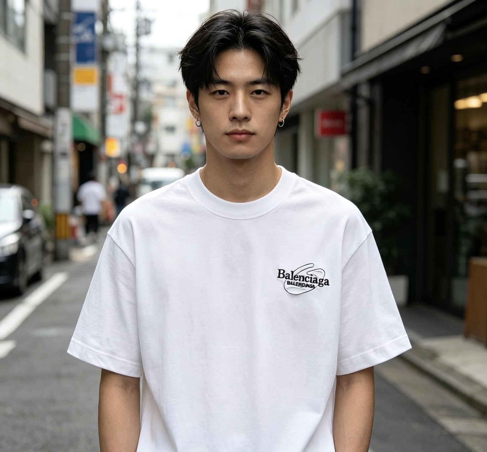 Balenciaga 26SS Destroyed Patch Embroidery Crewneck Short Sleeve T-Shirt Style 2