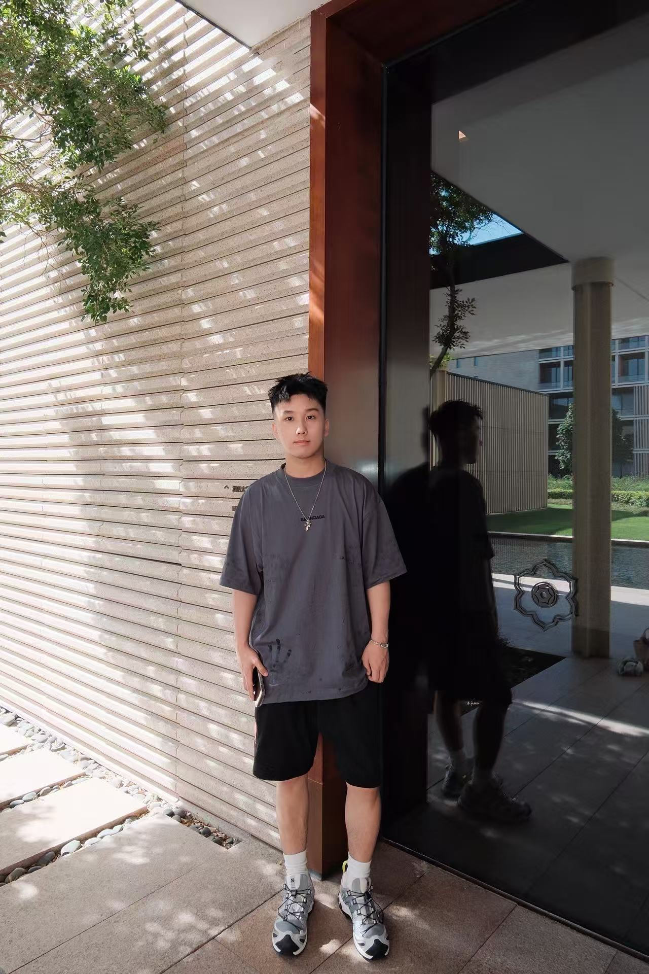 Balenciaga 26SS Embroidery Letter Short Sleeve T-Shirt