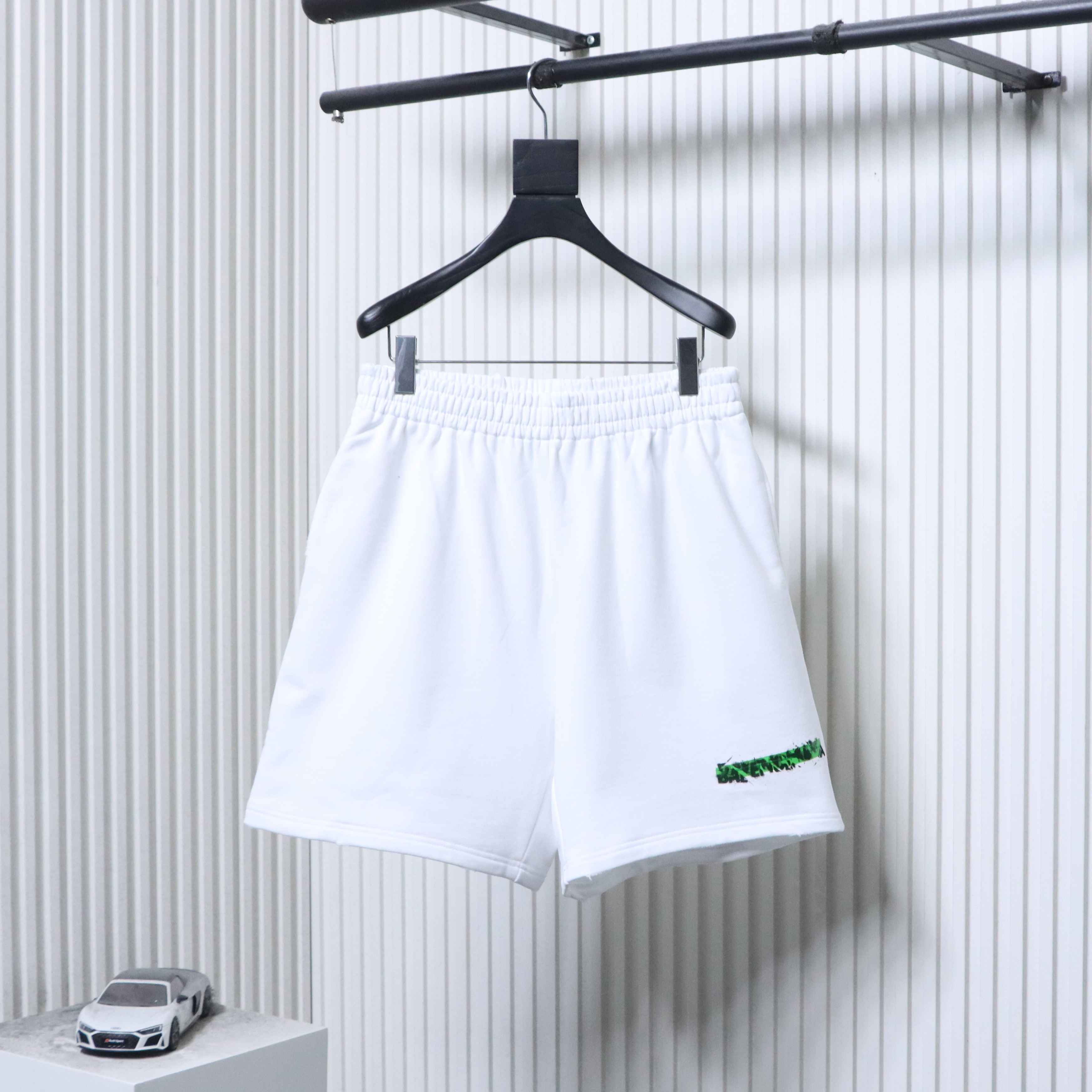 Balenciaga 26SS Glossy Double-Layer Wrinkle Tape Shorts