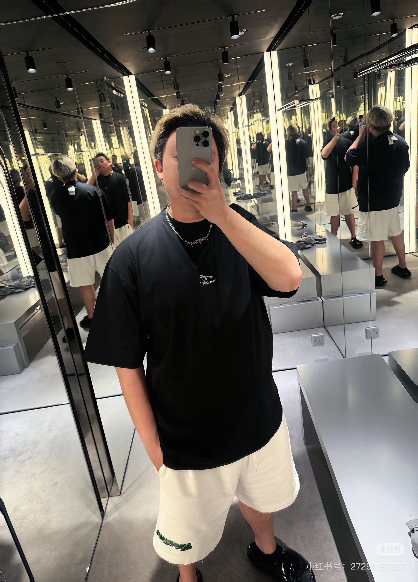 Balenciaga 26SS Glossy Double-Layer Wrinkle Tape Shorts