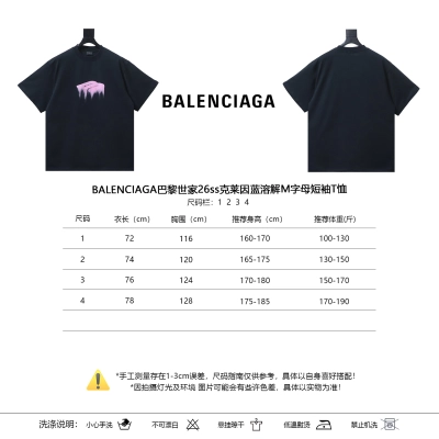 Balenciaga 26SS Klein Blue Dissolve M Letter Short Sleeve T-Shirt Style 2 01
