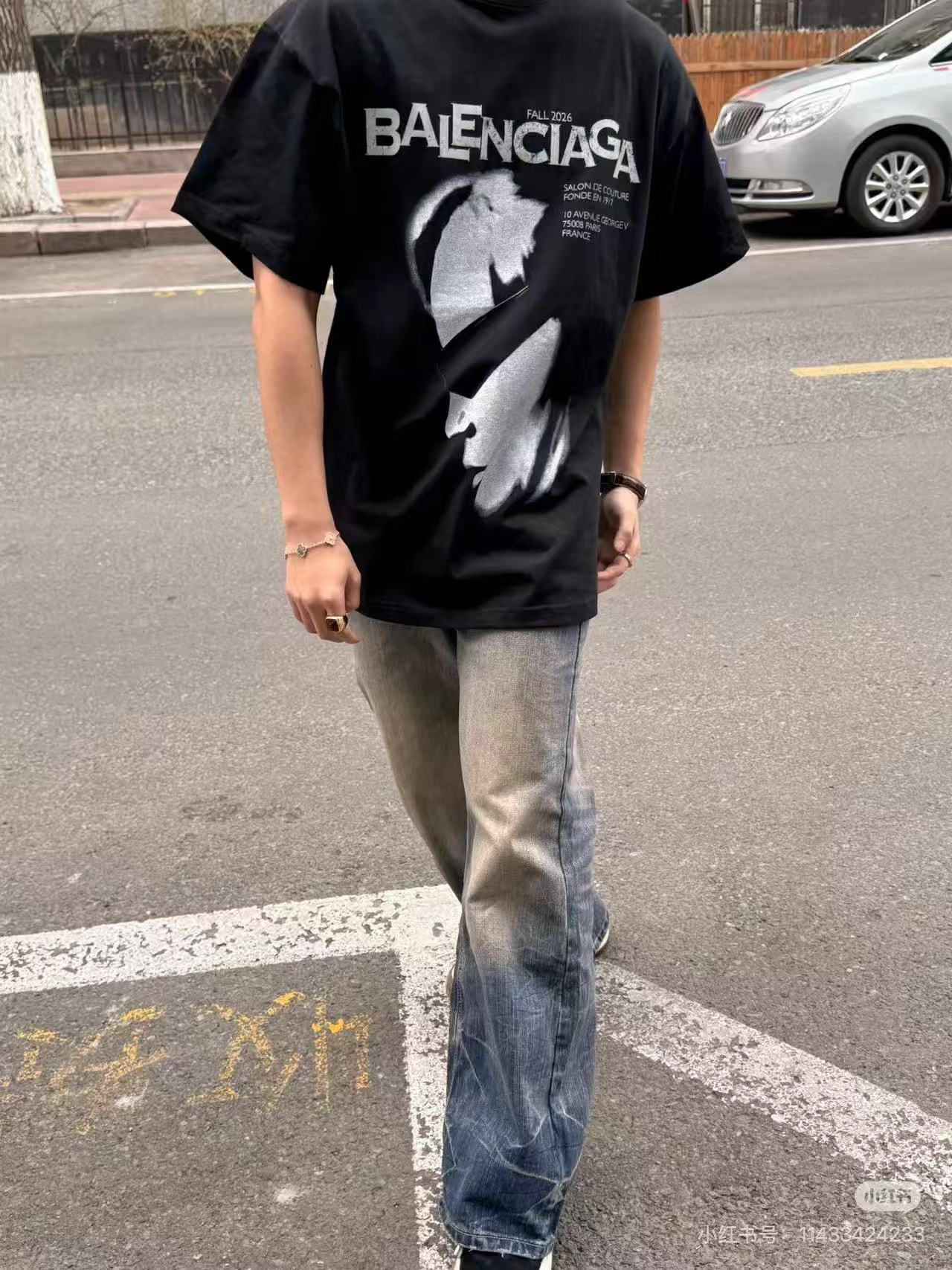 Balenciaga 26SS New Portrait Short Sleeve T-Shirt