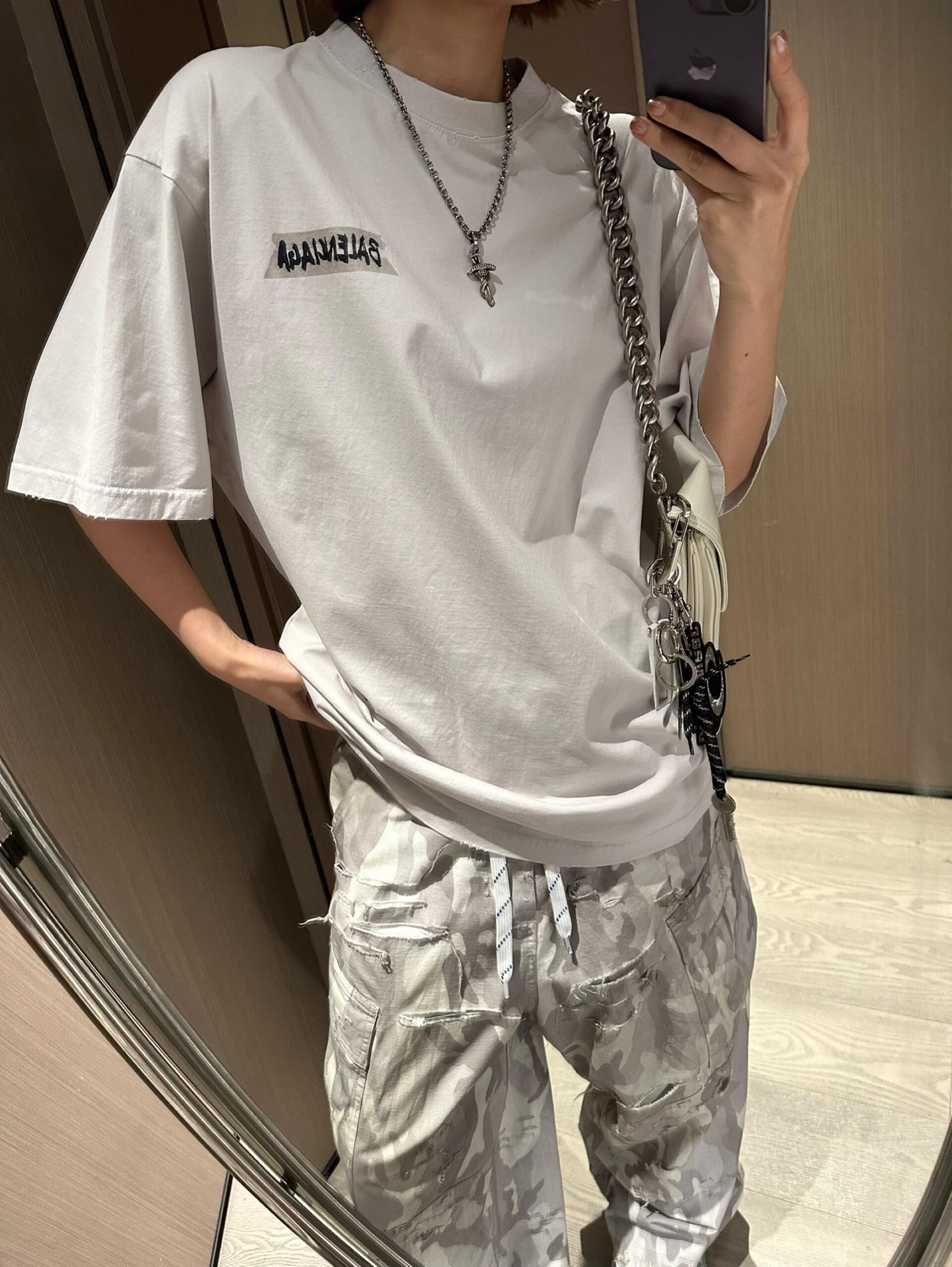 Balenciaga 26SS New Tape Label Short Sleeve T-Shirt Style 1