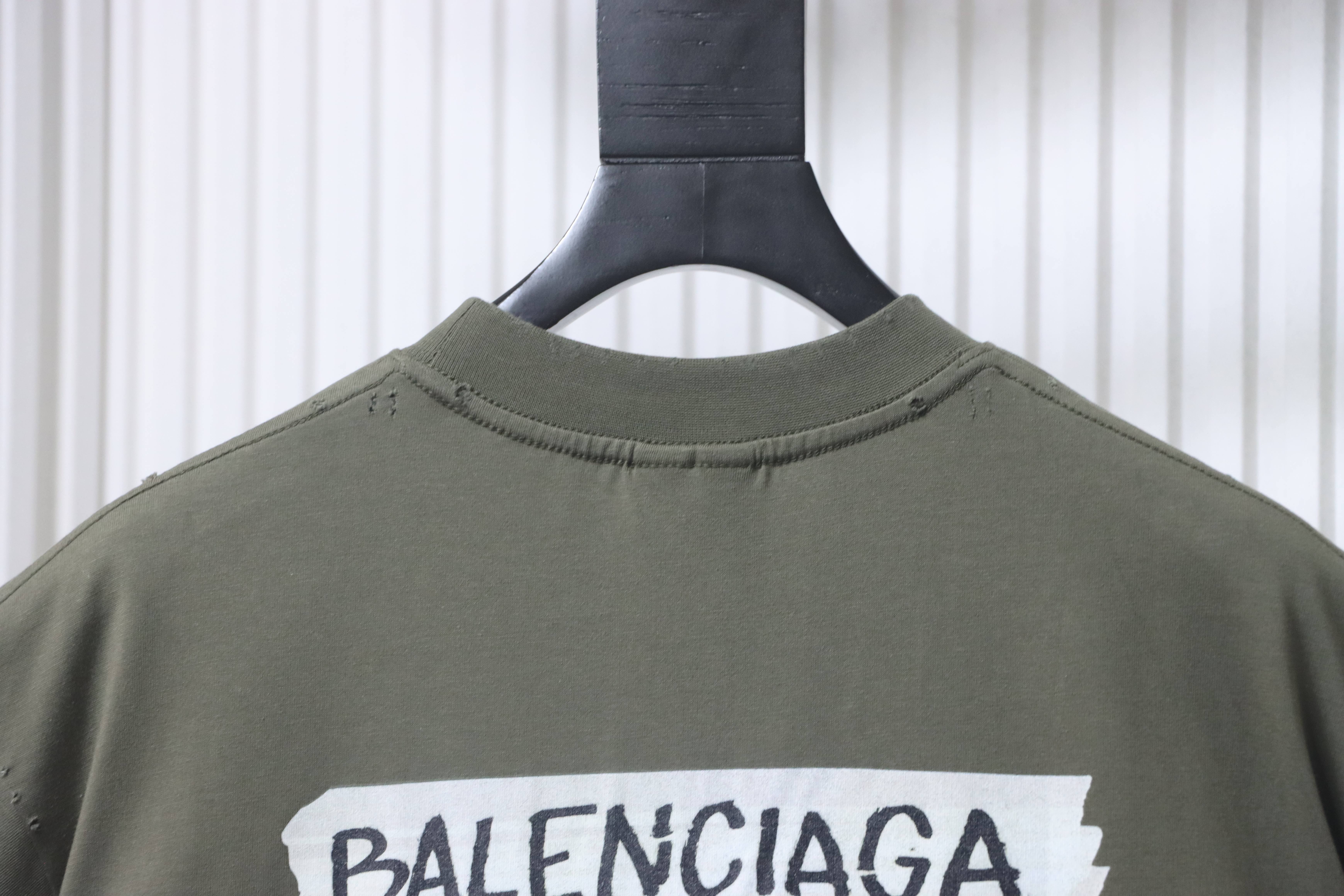 Balenciaga 26SS New Tape Label Short Sleeve T-Shirt Style 2