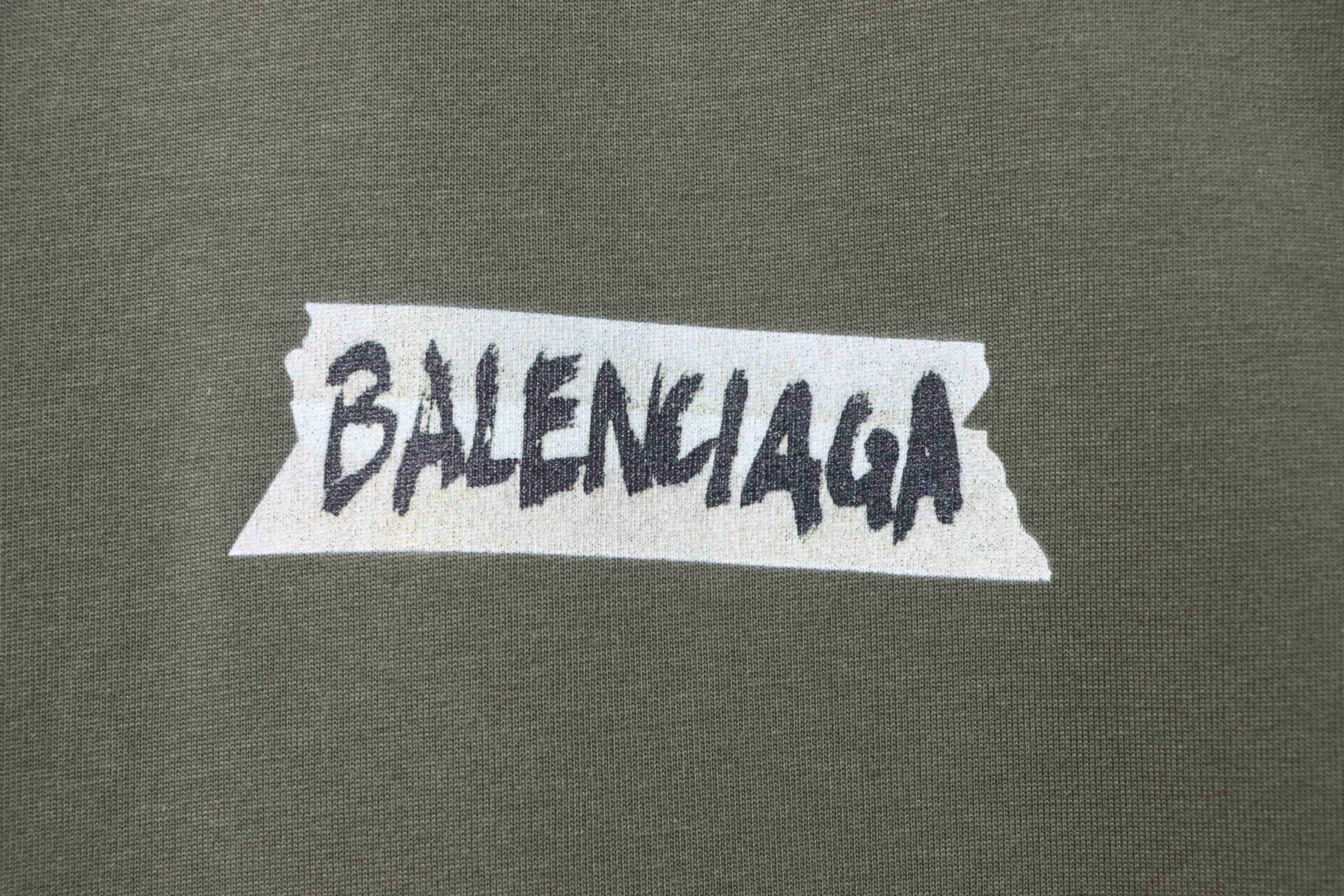 Balenciaga 26SS New Tape Label Short Sleeve T-Shirt Style 2
