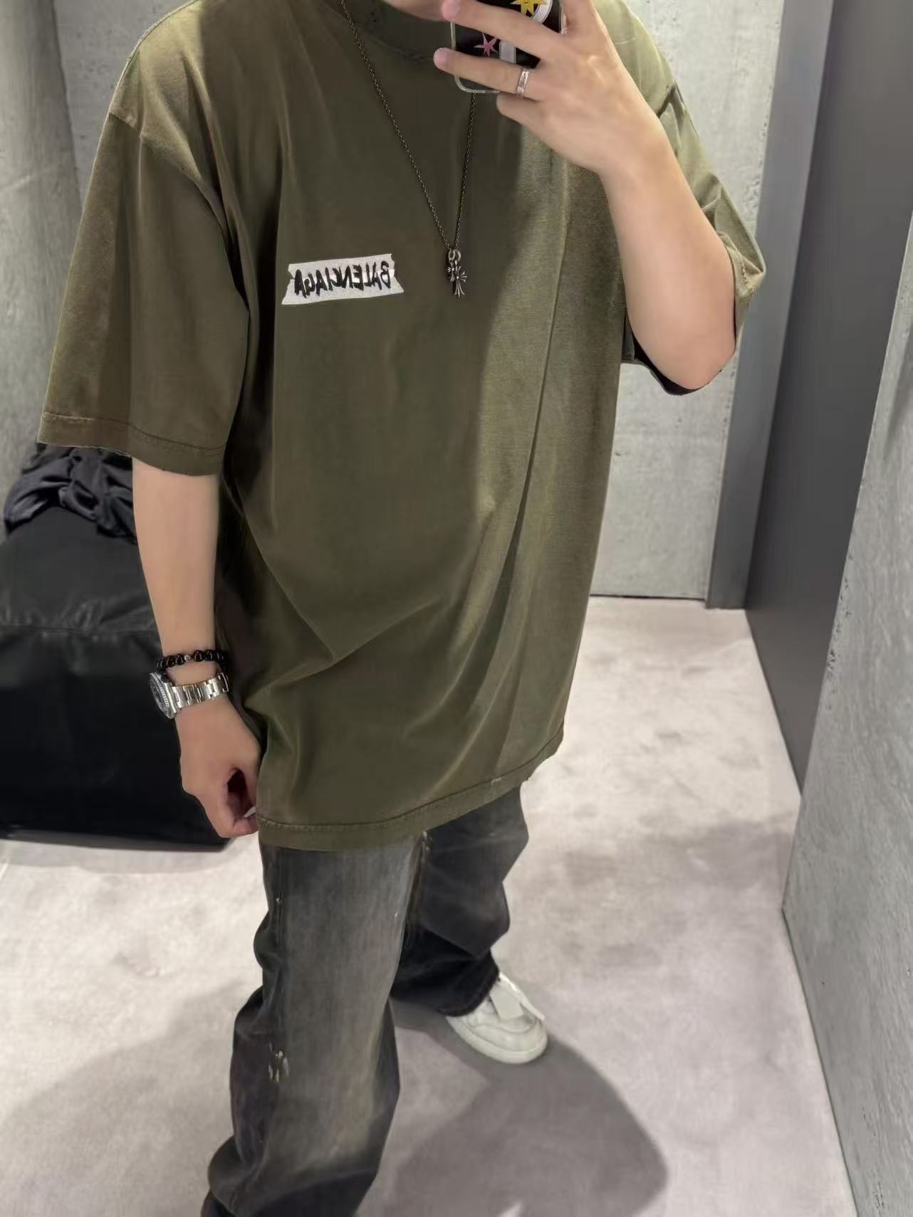 Balenciaga 26SS New Tape Label Short Sleeve T-Shirt Style 2
