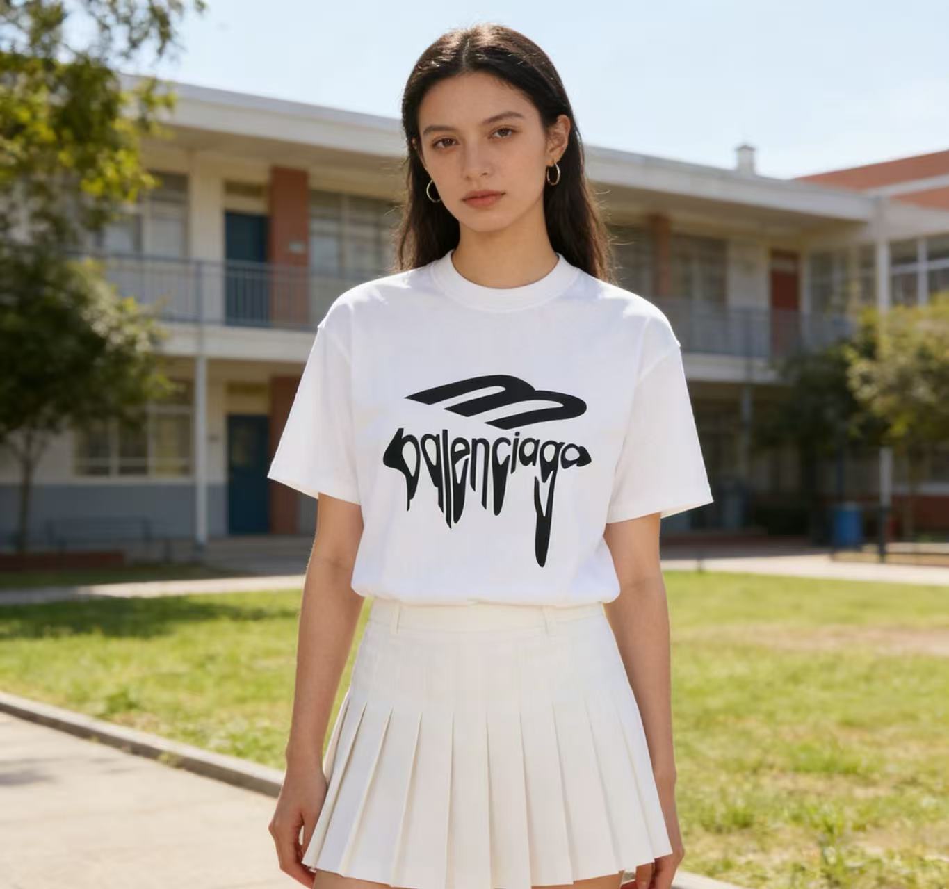 Balenciaga 3B Dissolve Letter Short Sleeve T-Shirt Style 1