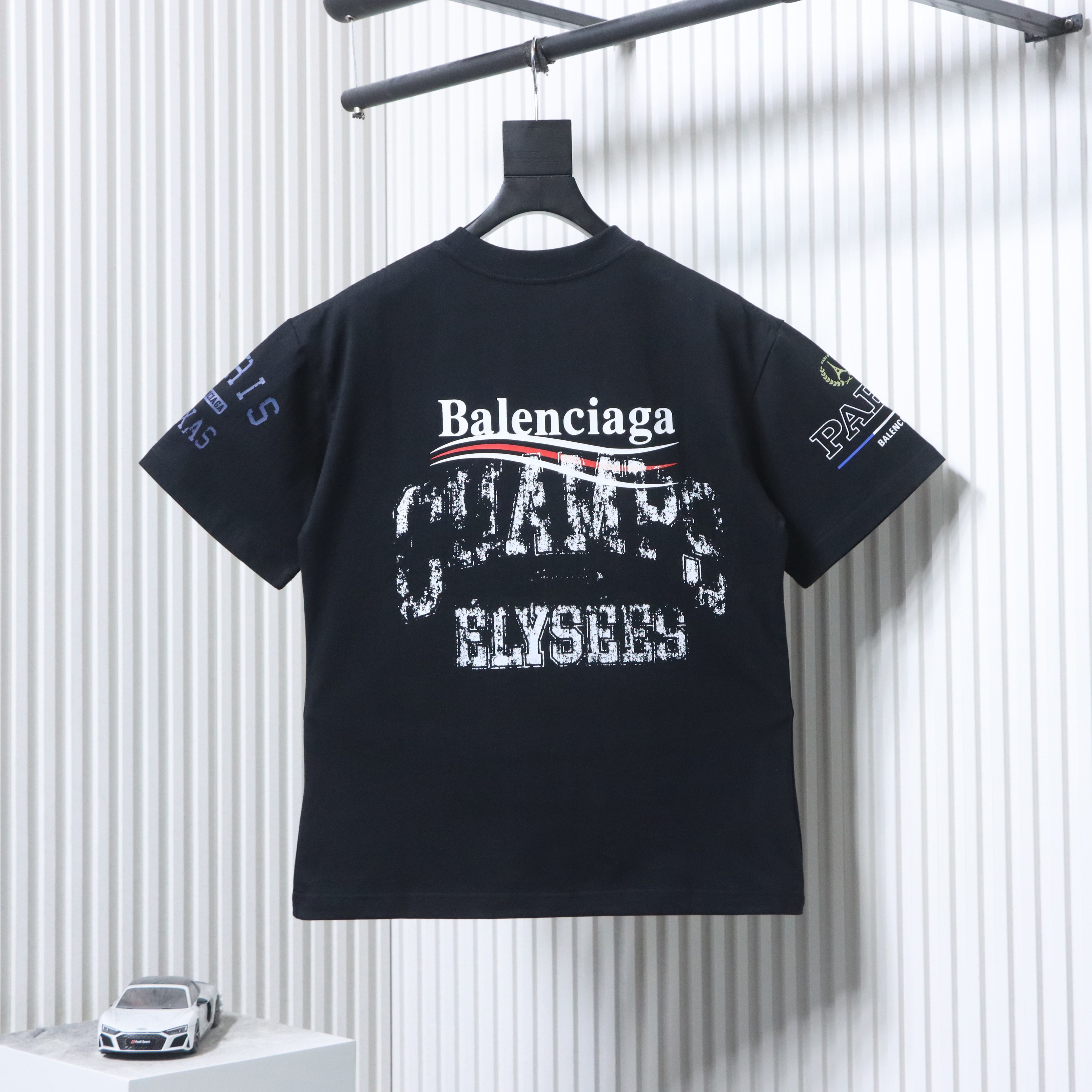 Balenciaga & paris 25SS Collaboration Logo Print Short Sleeve T-Shirt Style 2