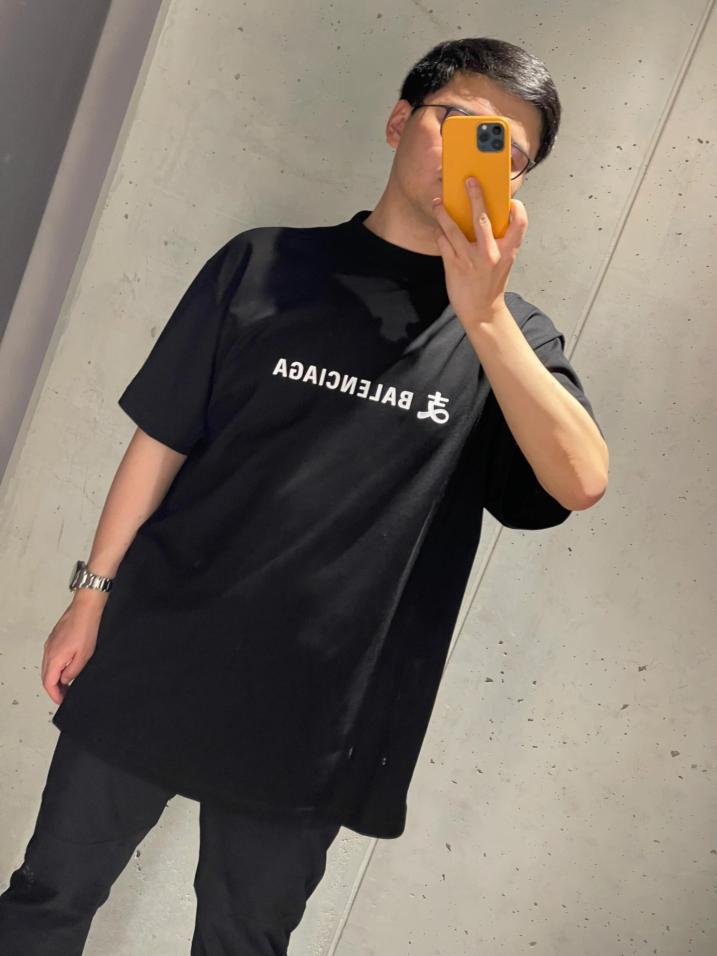 Balenciaga Alipay Collaboration Print Crewneck Short Sleeve T-Shirt