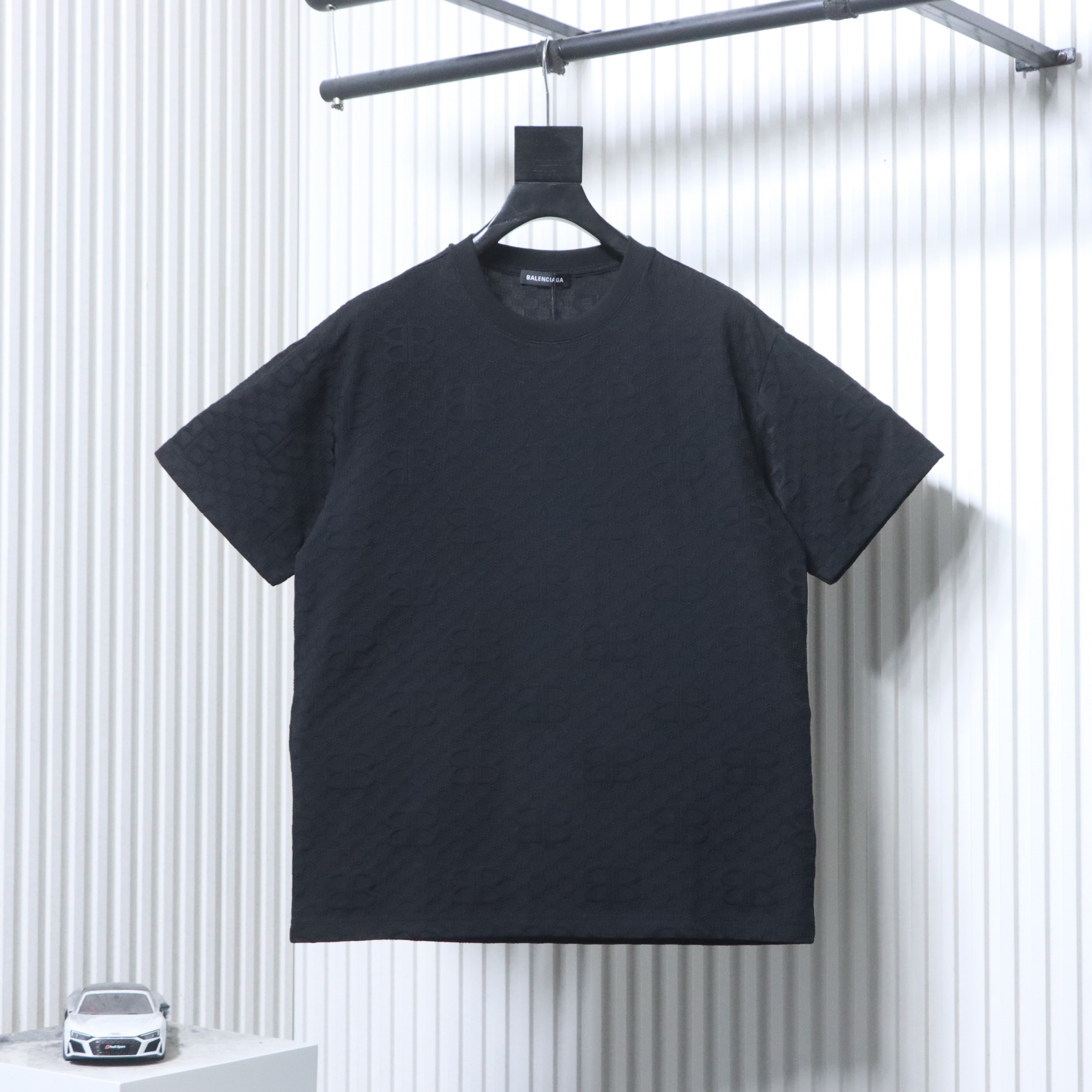 Balenciaga Allover Monogram Jacquard Short Sleeve T-Shirt Style 1
