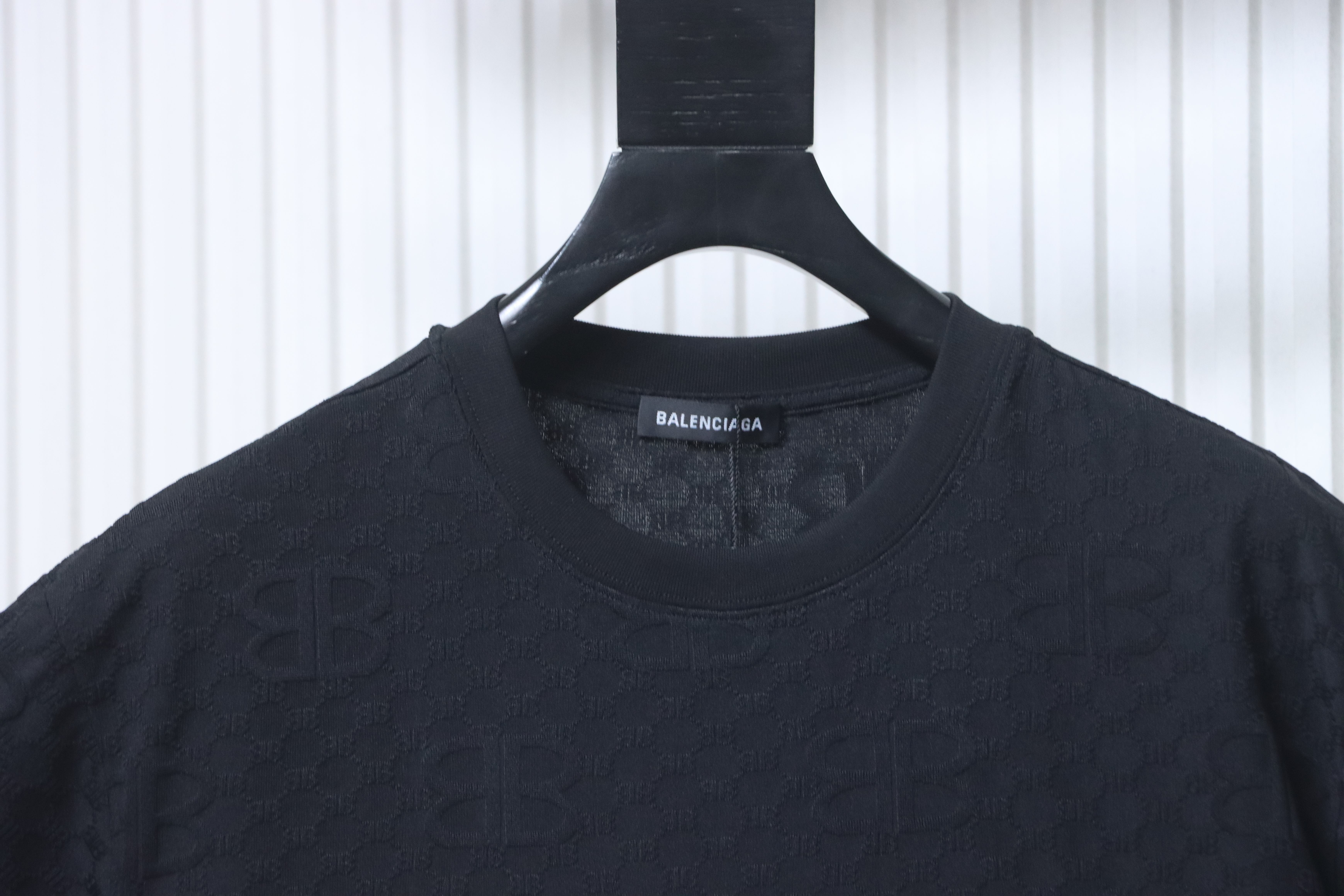 Balenciaga Allover Monogram Jacquard Short Sleeve T-Shirt Style 1