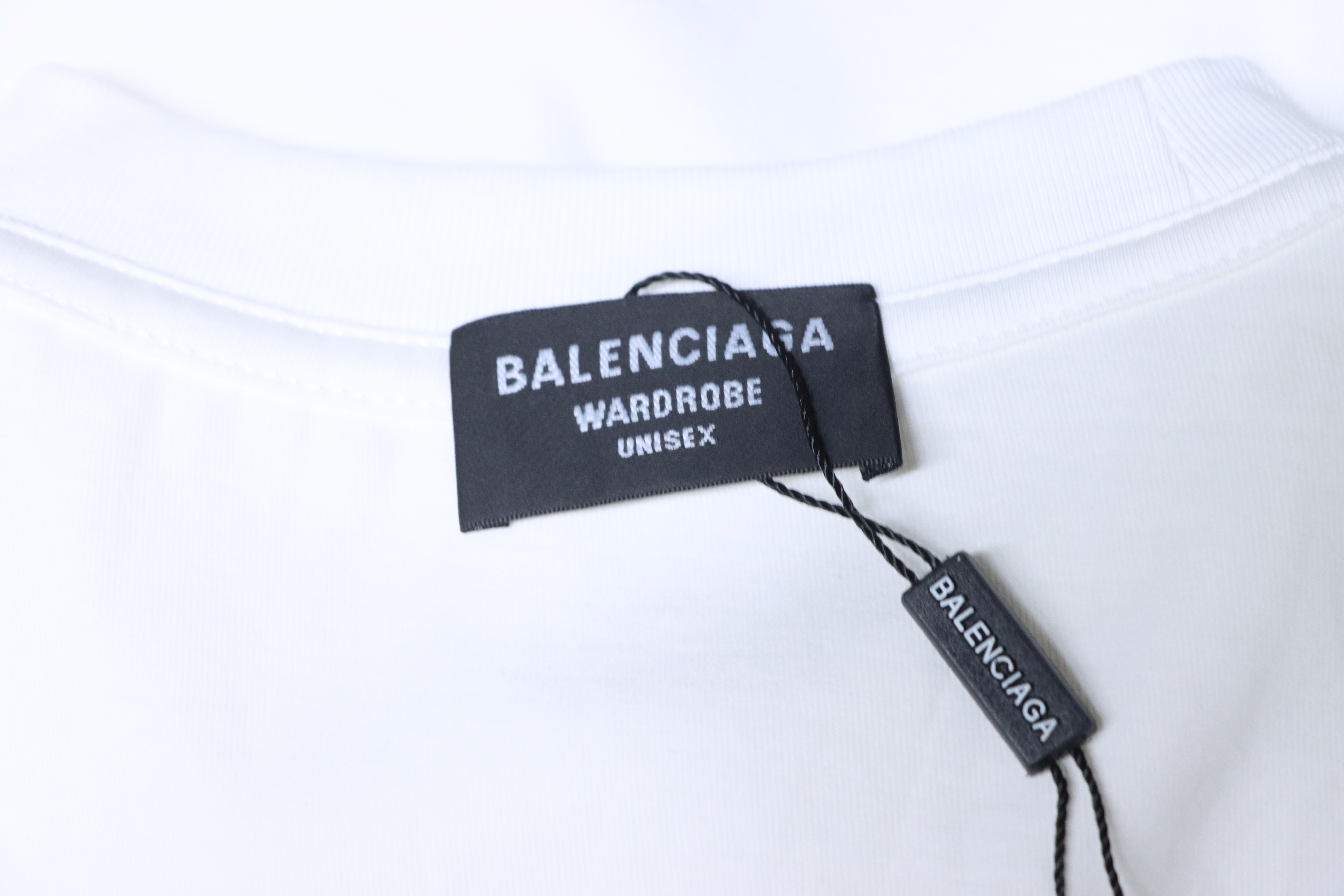 Balenciaga Balenciag Blue Logo Print Short Sleeve T-Shirt Style 1