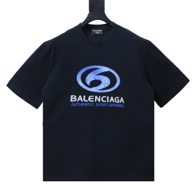 Balenciaga Balenciag Blue Logo Print Short Sleeve T-Shirt Style 2 02