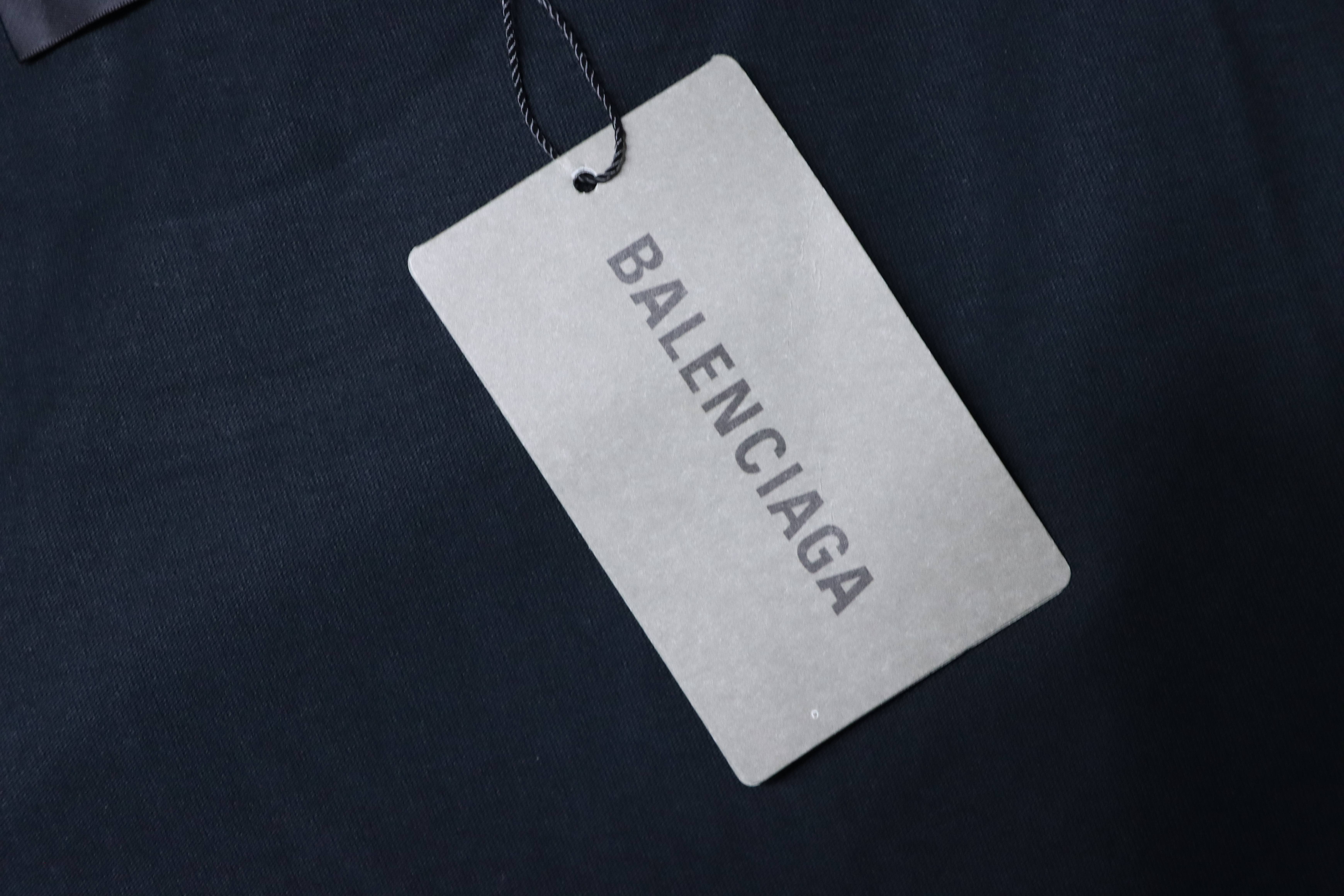 Balenciaga Balenciag Blue Logo Print Short Sleeve T-Shirt Style 2