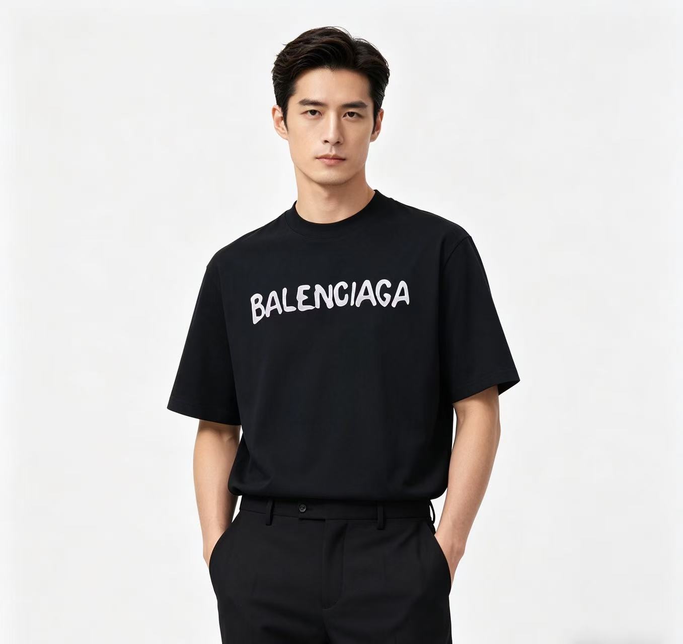 Balenciaga Balenciag l Double B Bitcoin Print Short Sleeve T-Shirt Style 2