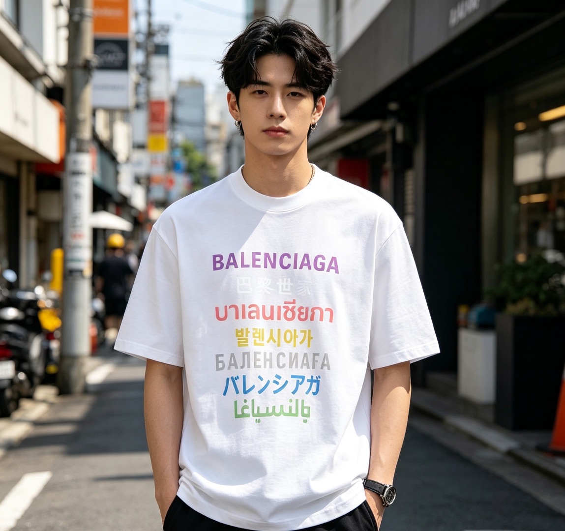Balenciaga Balenciag Letter Print T-Shirt Style 1