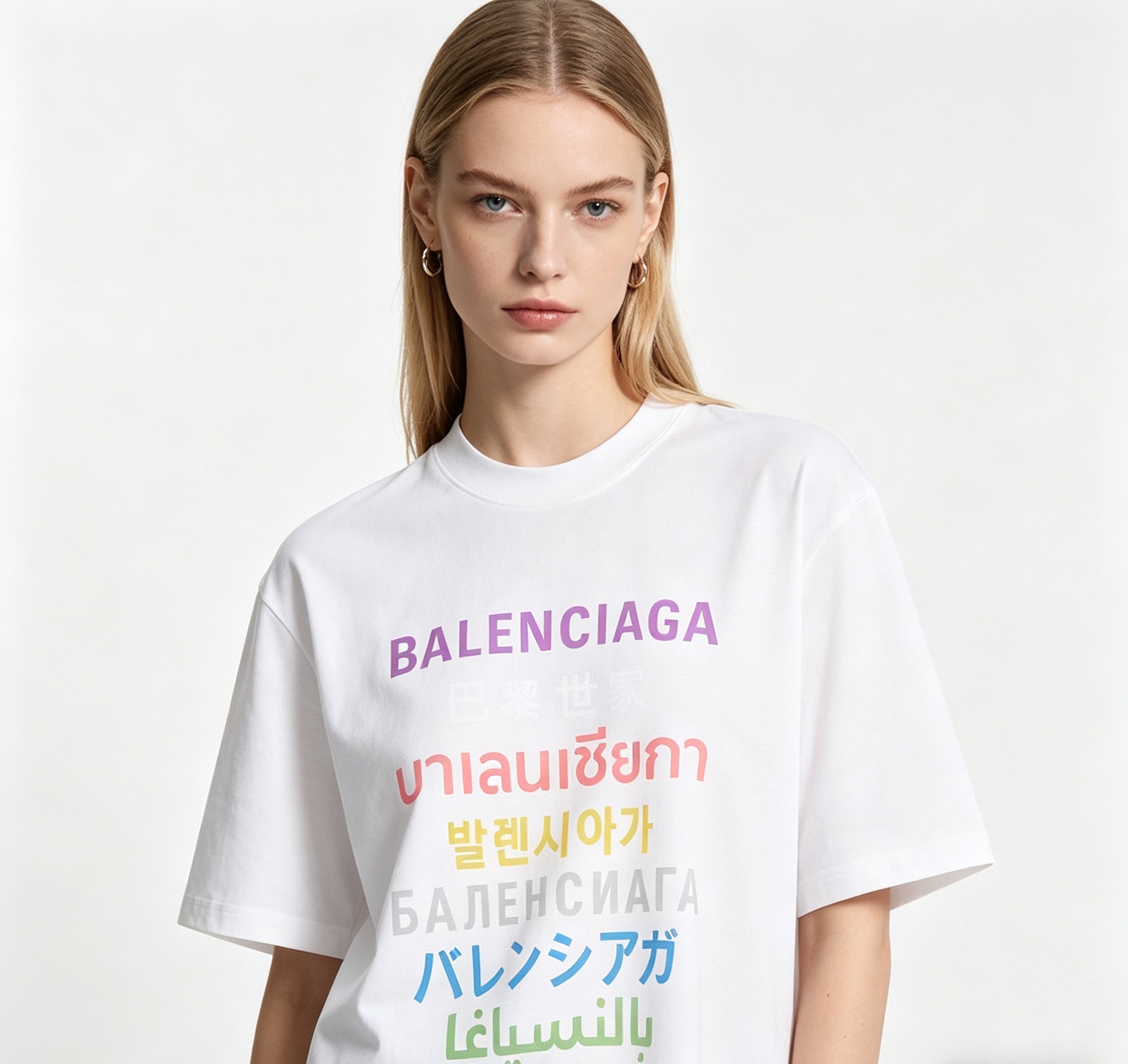 Balenciaga Balenciag Letter Print T-Shirt Style 1