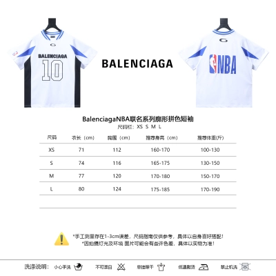 Balenciaga BalenciagaNBA Collaboration Series Oversized Colorblock Short Sleeve T-Shirt Style 1 02