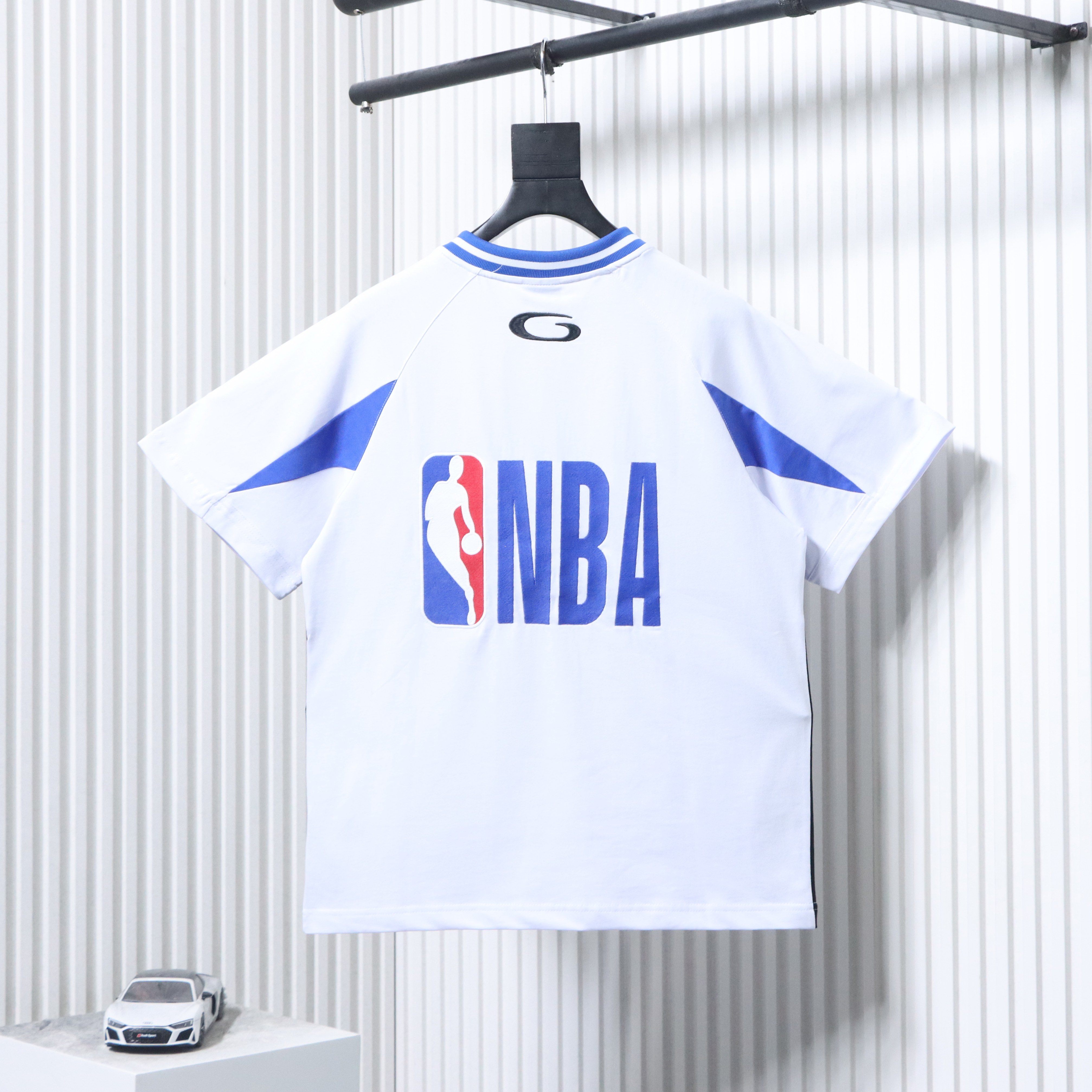 Balenciaga BalenciagaNBA Collaboration Series Oversized Colorblock Short Sleeve T-Shirt Style 1