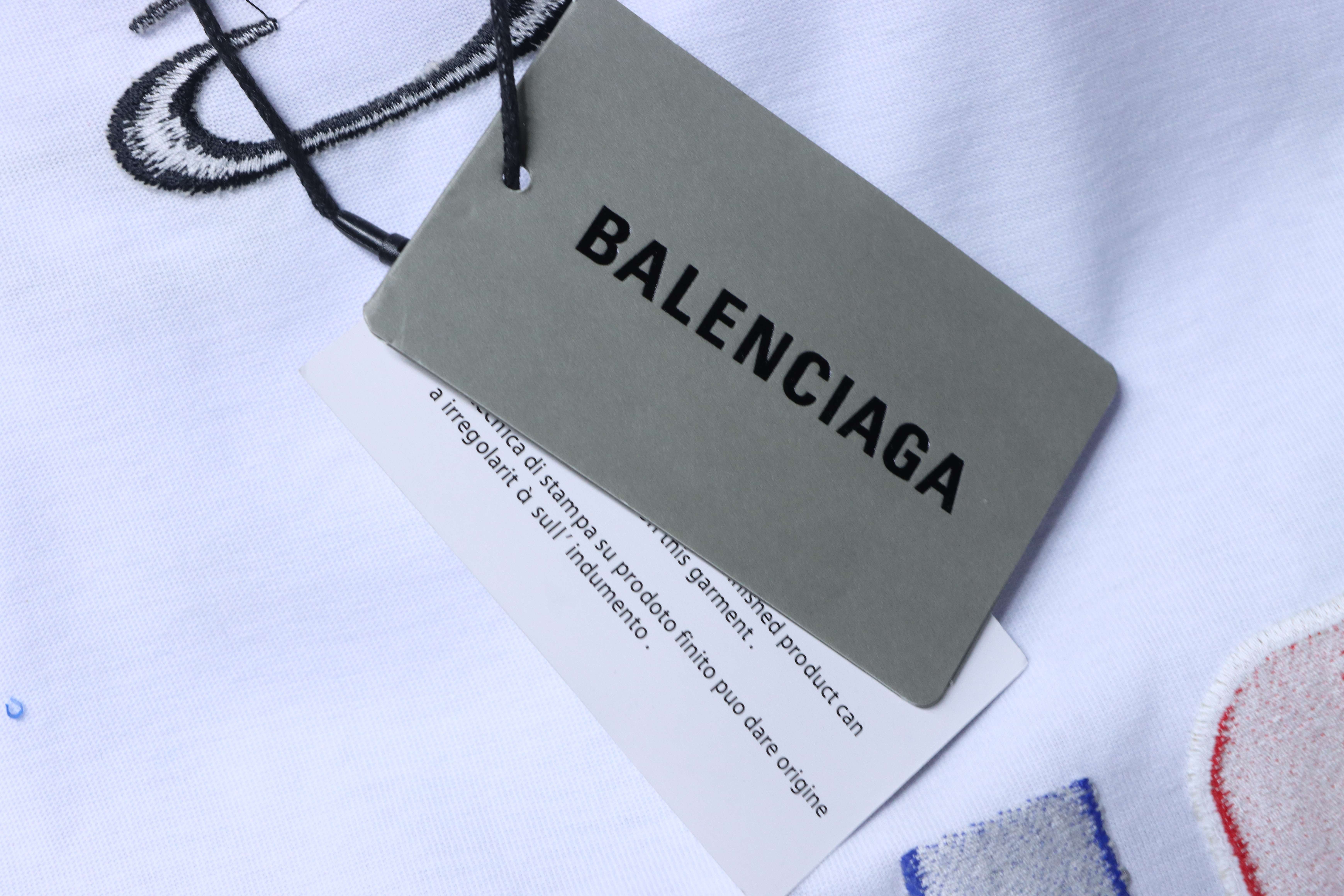Balenciaga BalenciagaNBA Collaboration Series Oversized Colorblock Short Sleeve T-Shirt Style 1