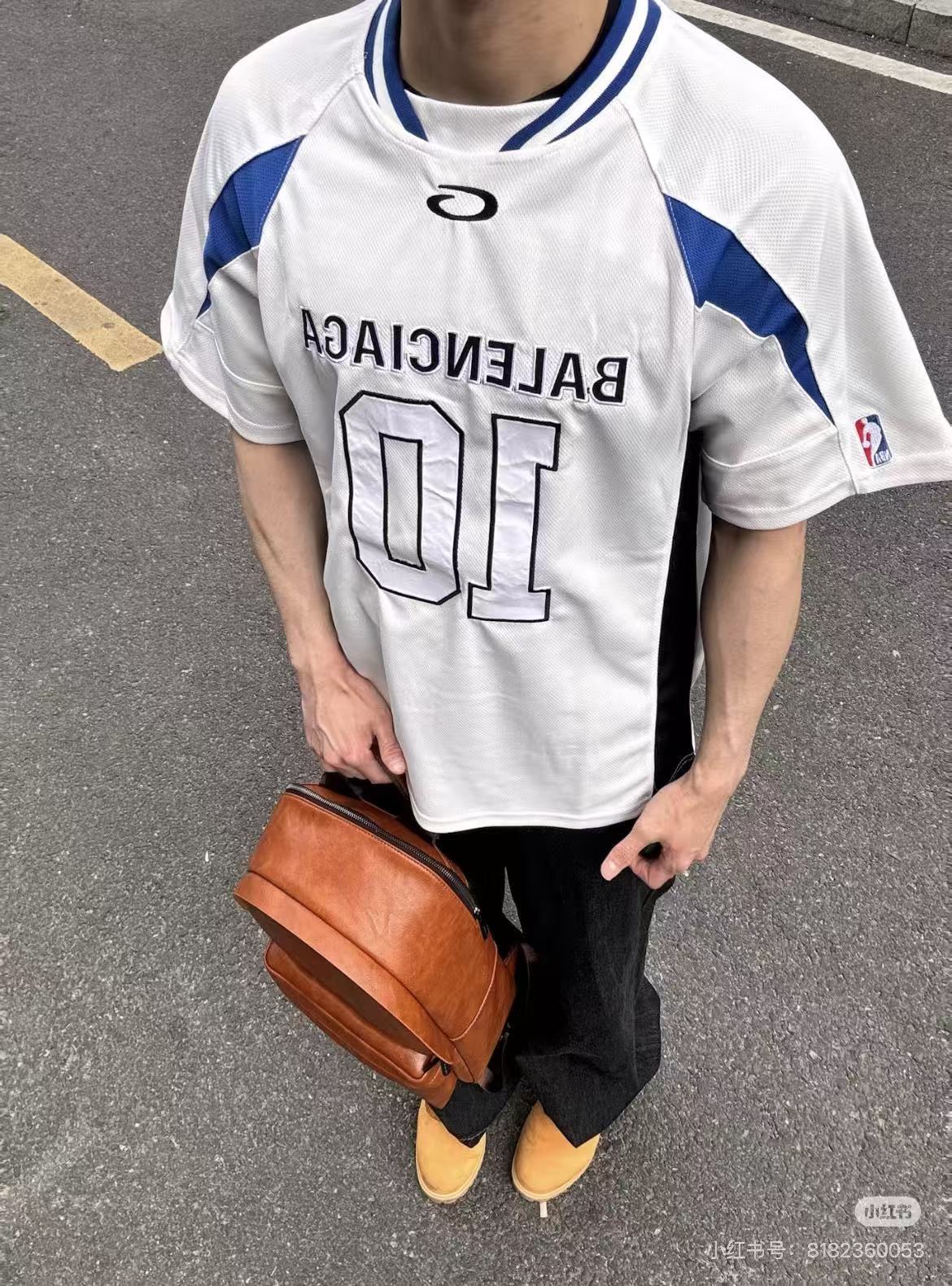 Balenciaga BalenciagaNBA Collaboration Series Oversized Colorblock Short Sleeve T-Shirt Style 1