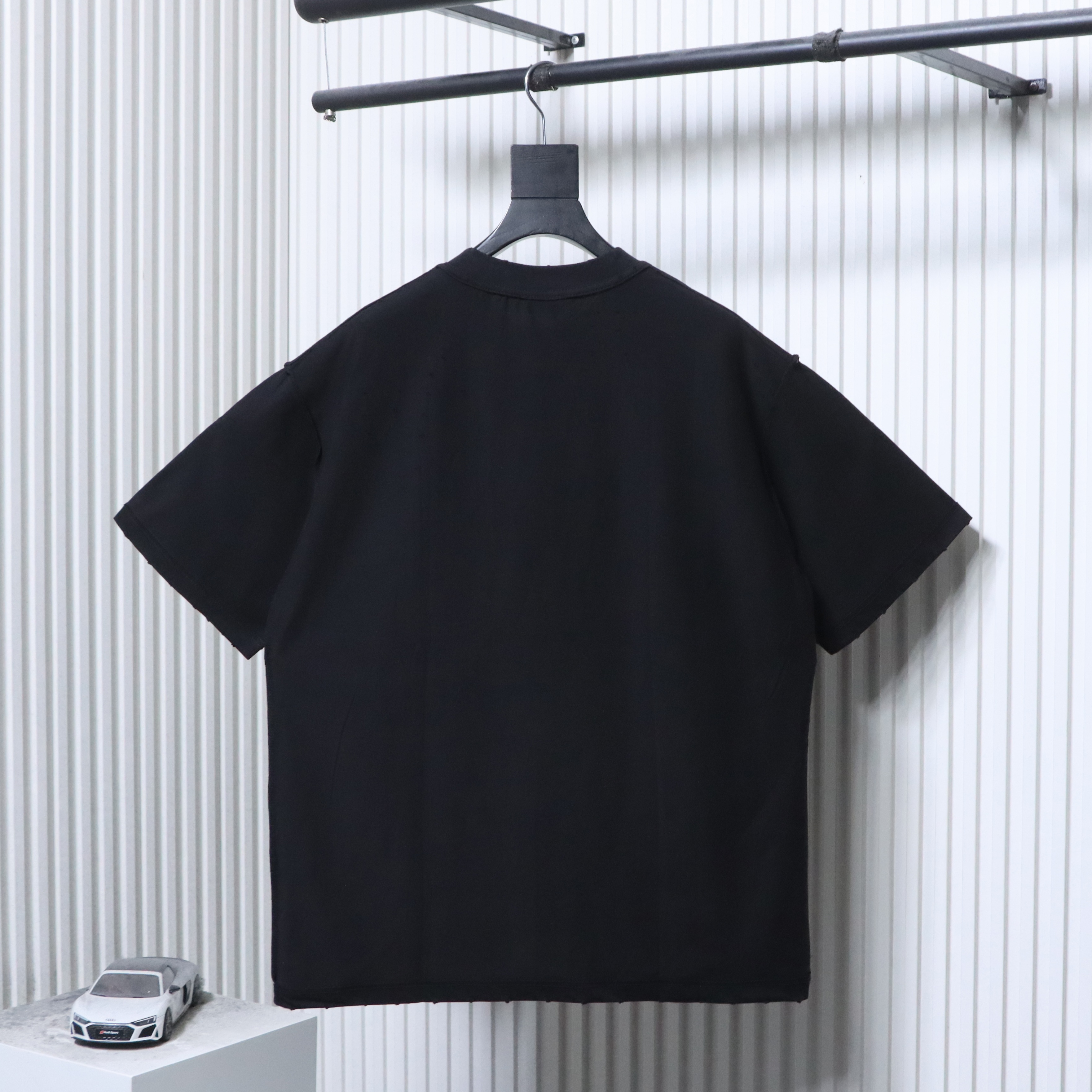Balenciaga Balenciga Castle Print Ripped Short Sleeve T-Shirt