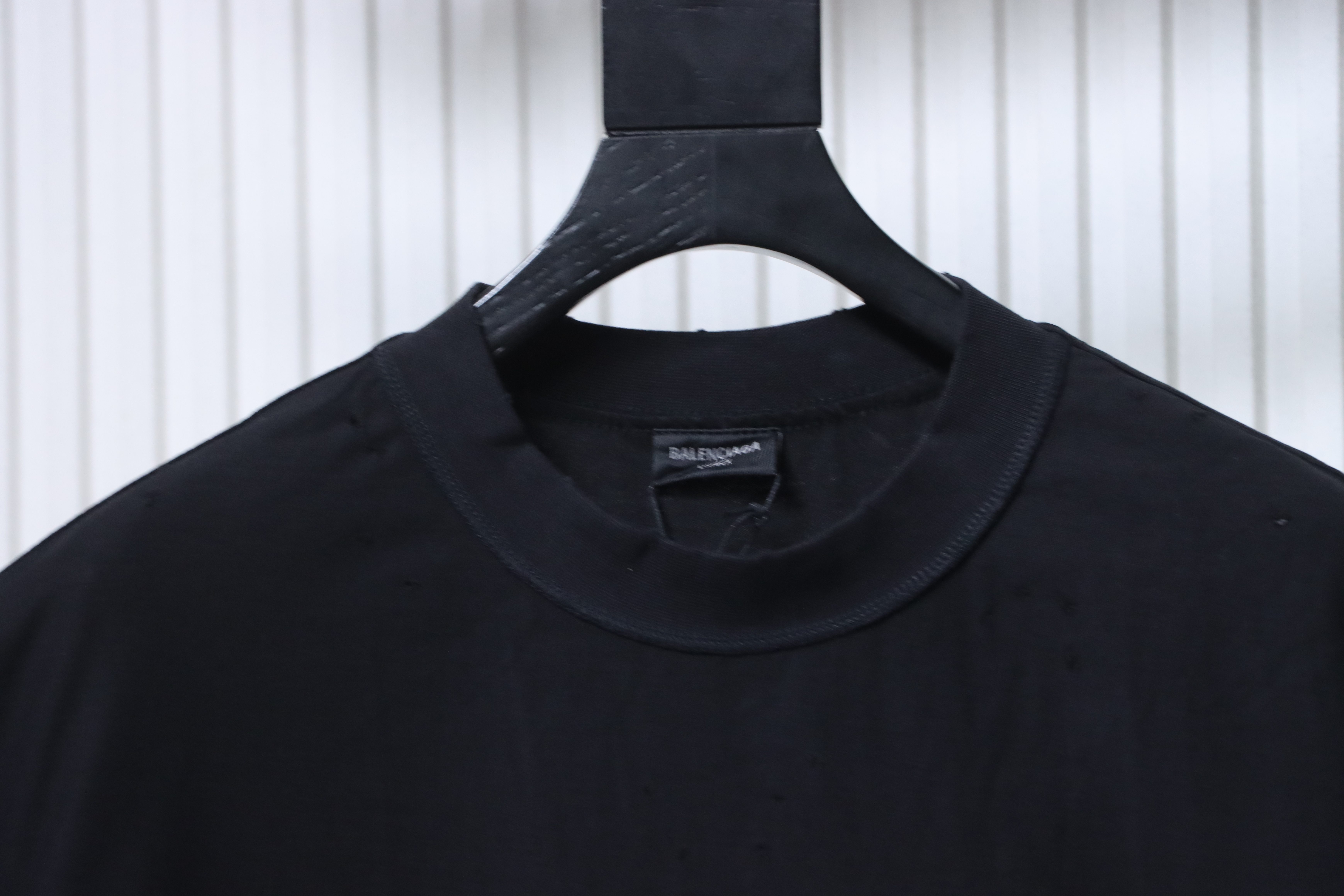 Balenciaga Balenciga Castle Print Ripped Short Sleeve T-Shirt