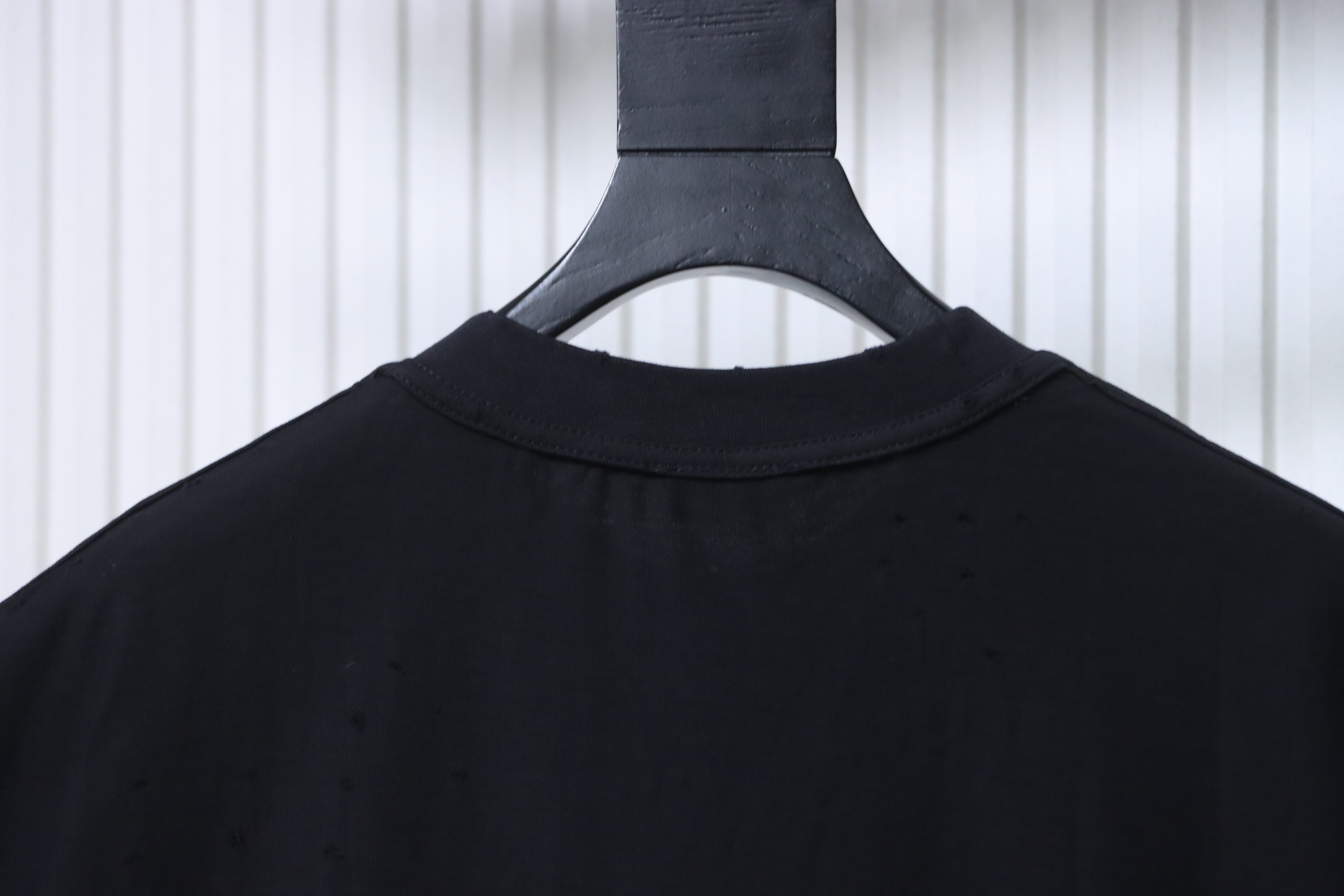 Balenciaga Balenciga Castle Print Ripped Short Sleeve T-Shirt