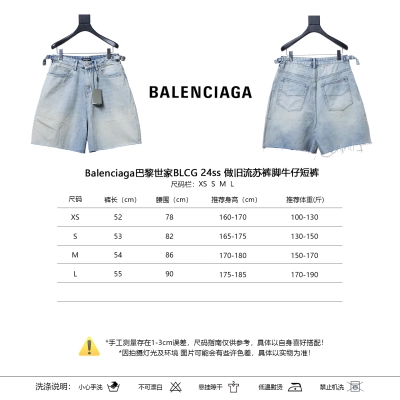 Balenciaga BLCG 24SS Distressed Shorts 01
