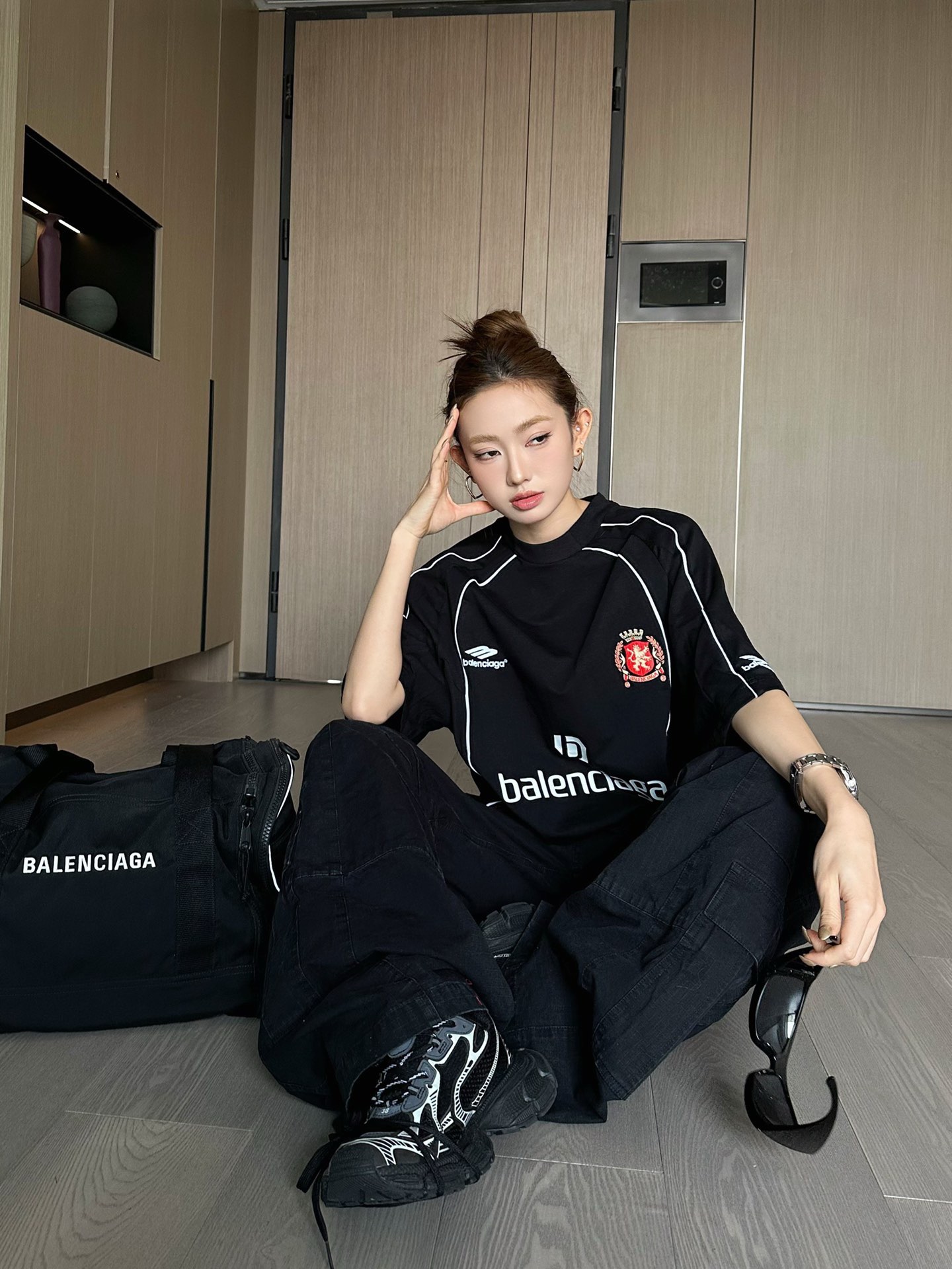 Balenciaga BLCG Manchester United Embroidery White Panel Short Sleeve T-Shirt