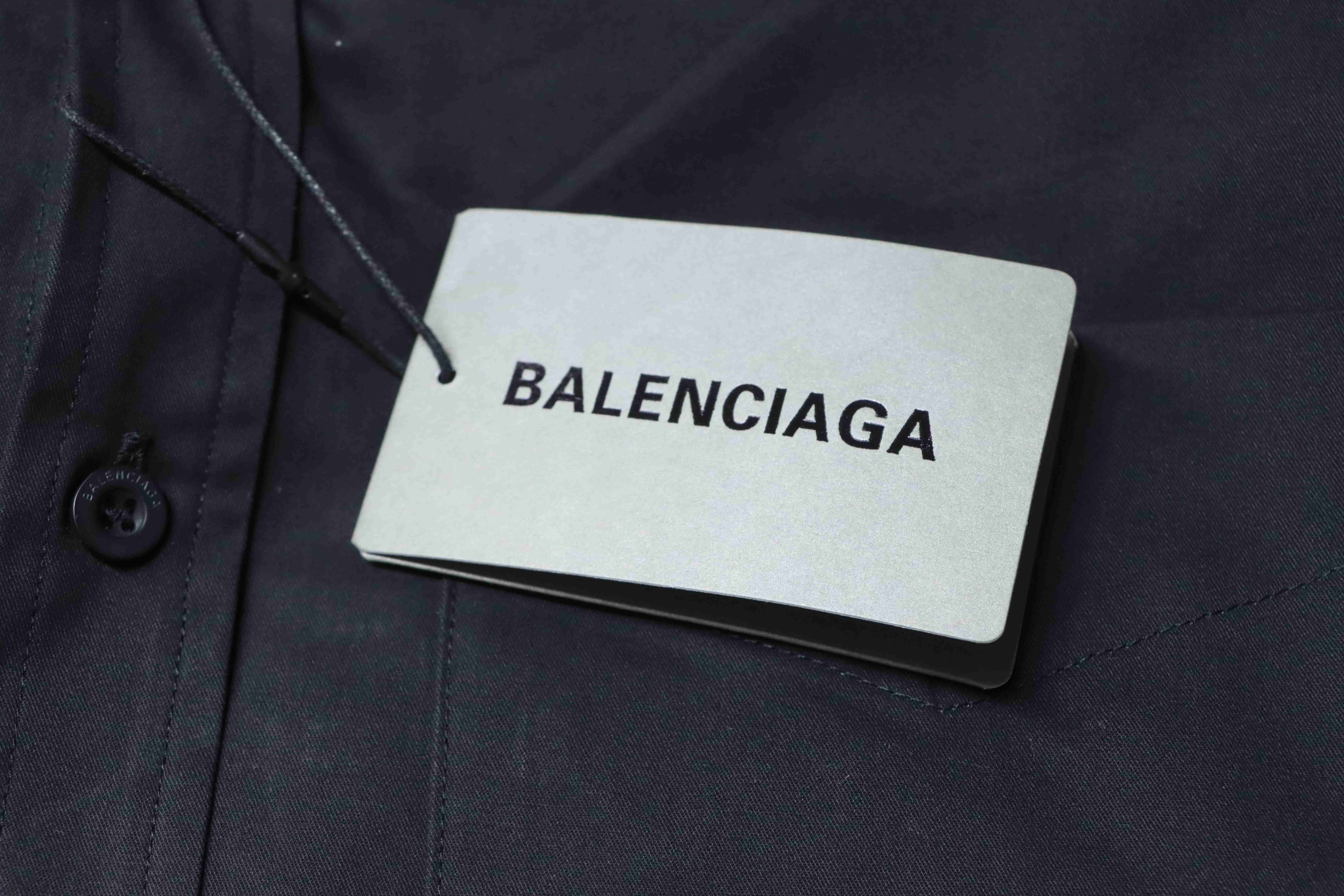 Balenciaga Classic Back Rhinestone Letter Logo Long Sleeve Shirt Style 1