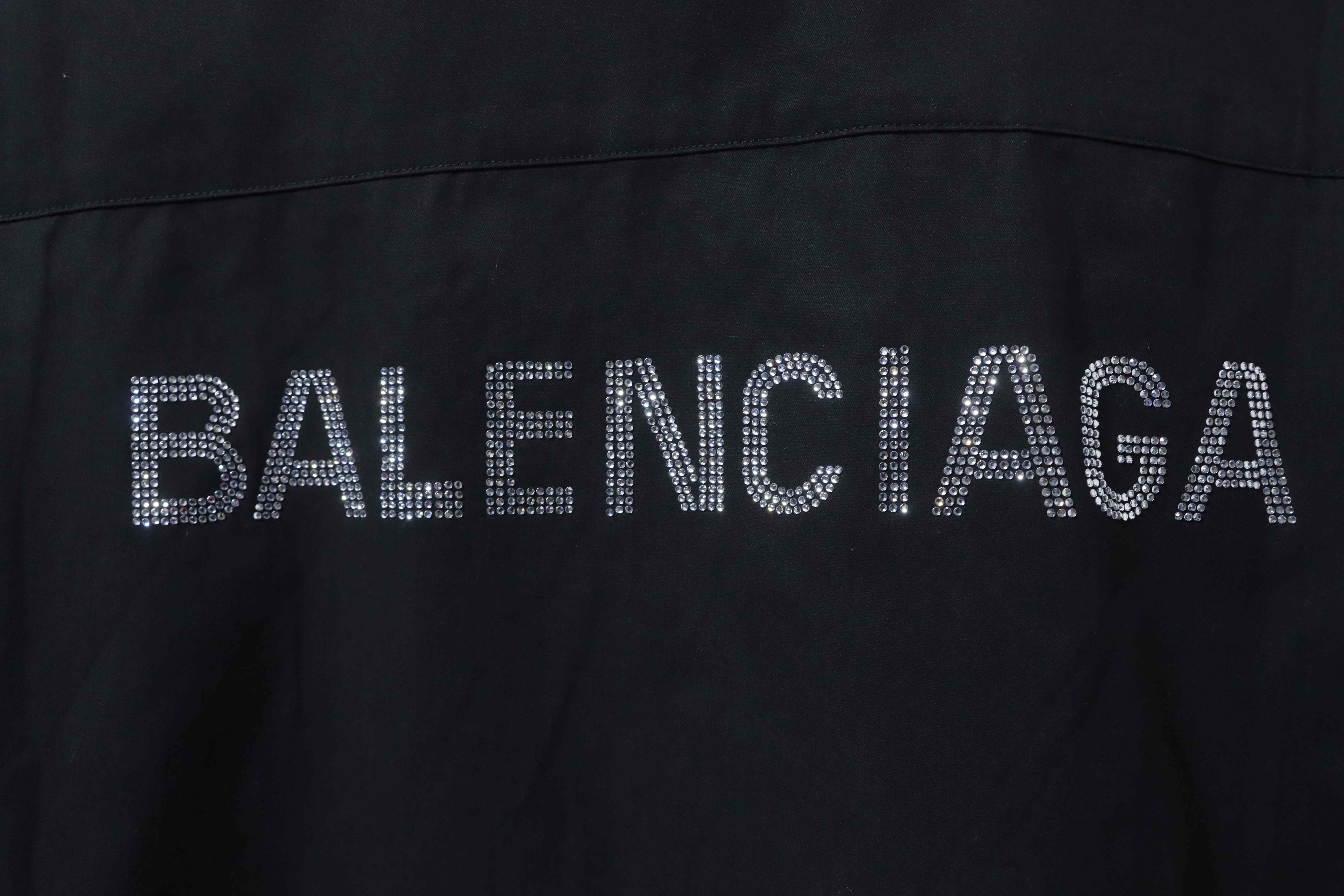Balenciaga Classic Back Rhinestone Letter Logo Long Sleeve Shirt Style 1